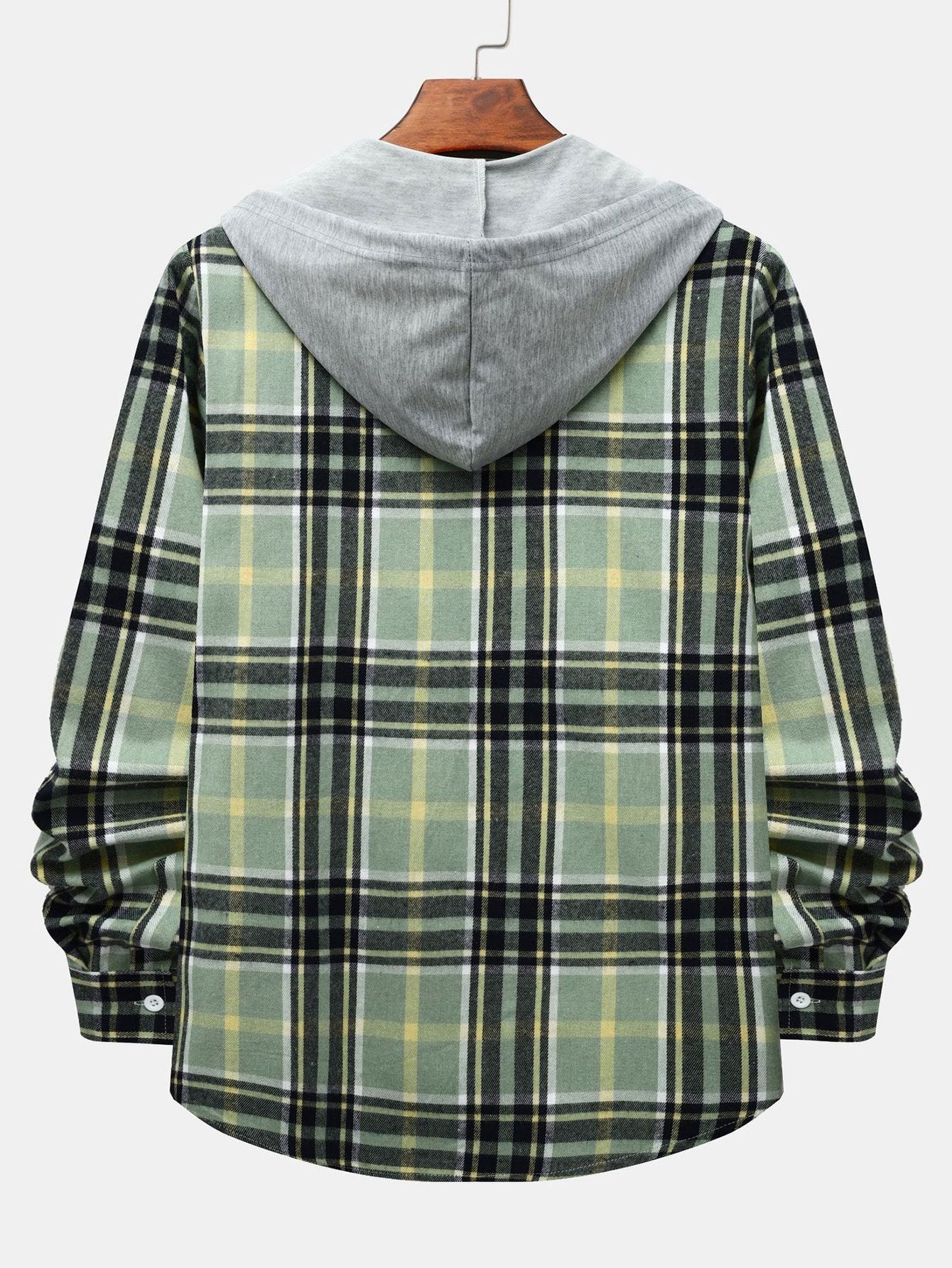 Kontrast Button-Up Kapuzenhemd - Image 4