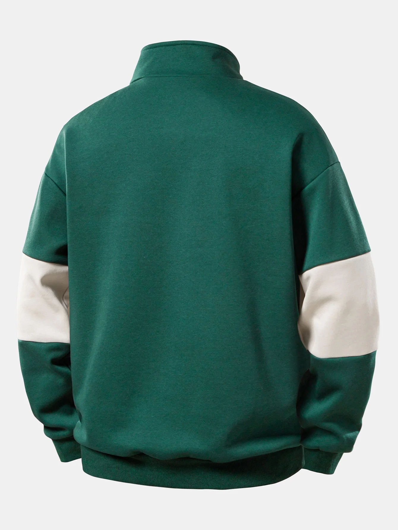 Relaxed Fit Sweatshirt mit Kontrastfarbe und Viertel-Reißverschluss - Image 2