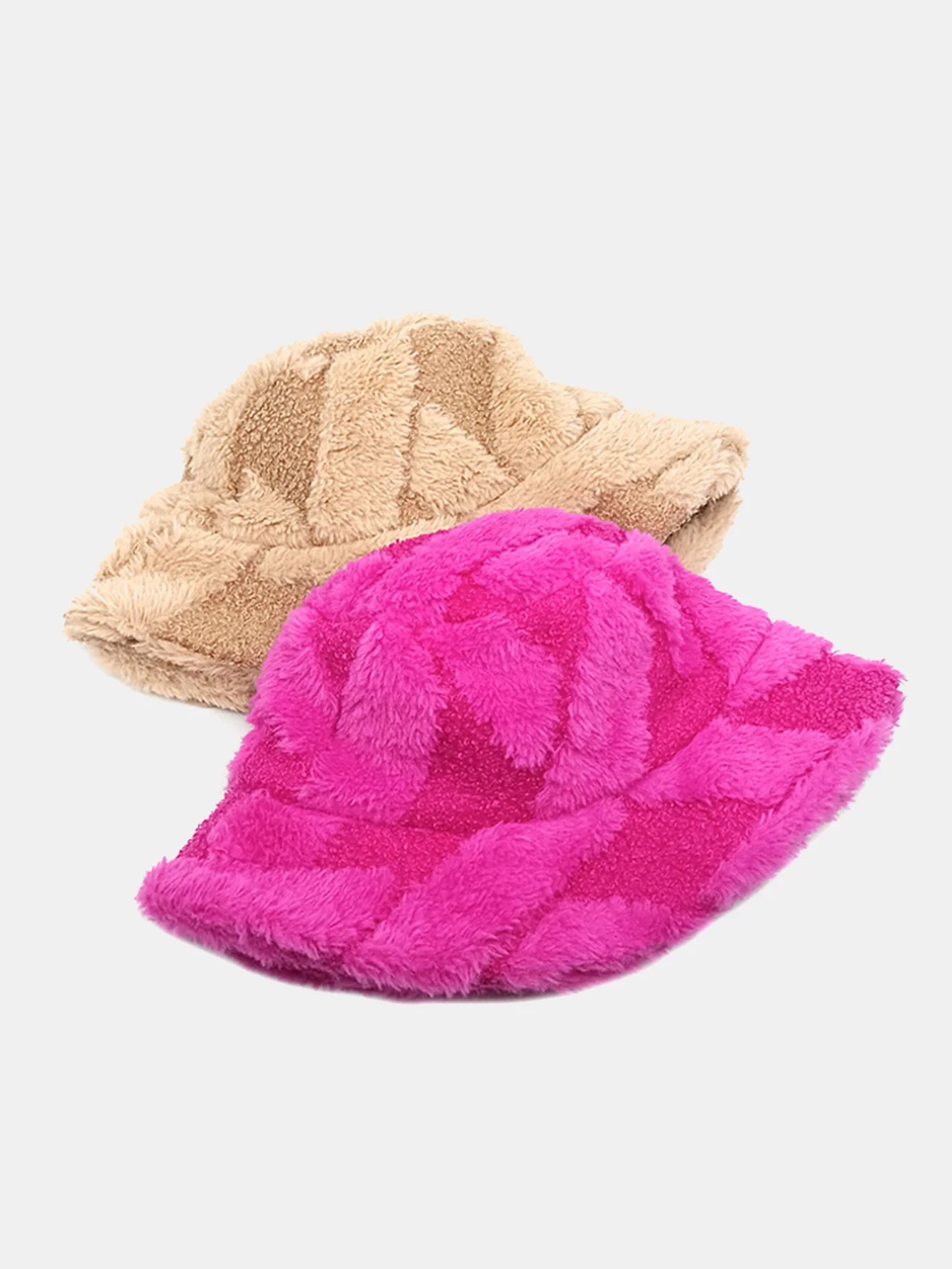 Kontrast Farbe Steppung Plüsch Warm Eimerhut - Image 6