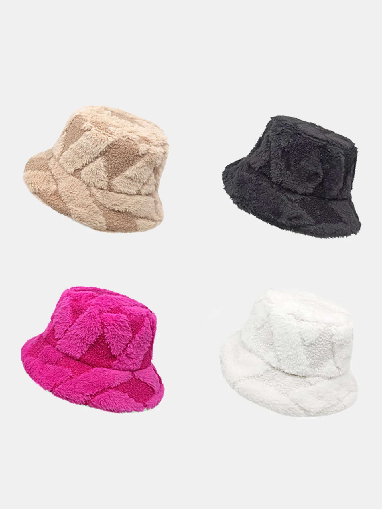 Kontrast Farbe Steppung Plüsch Warm Eimerhut - Image 7