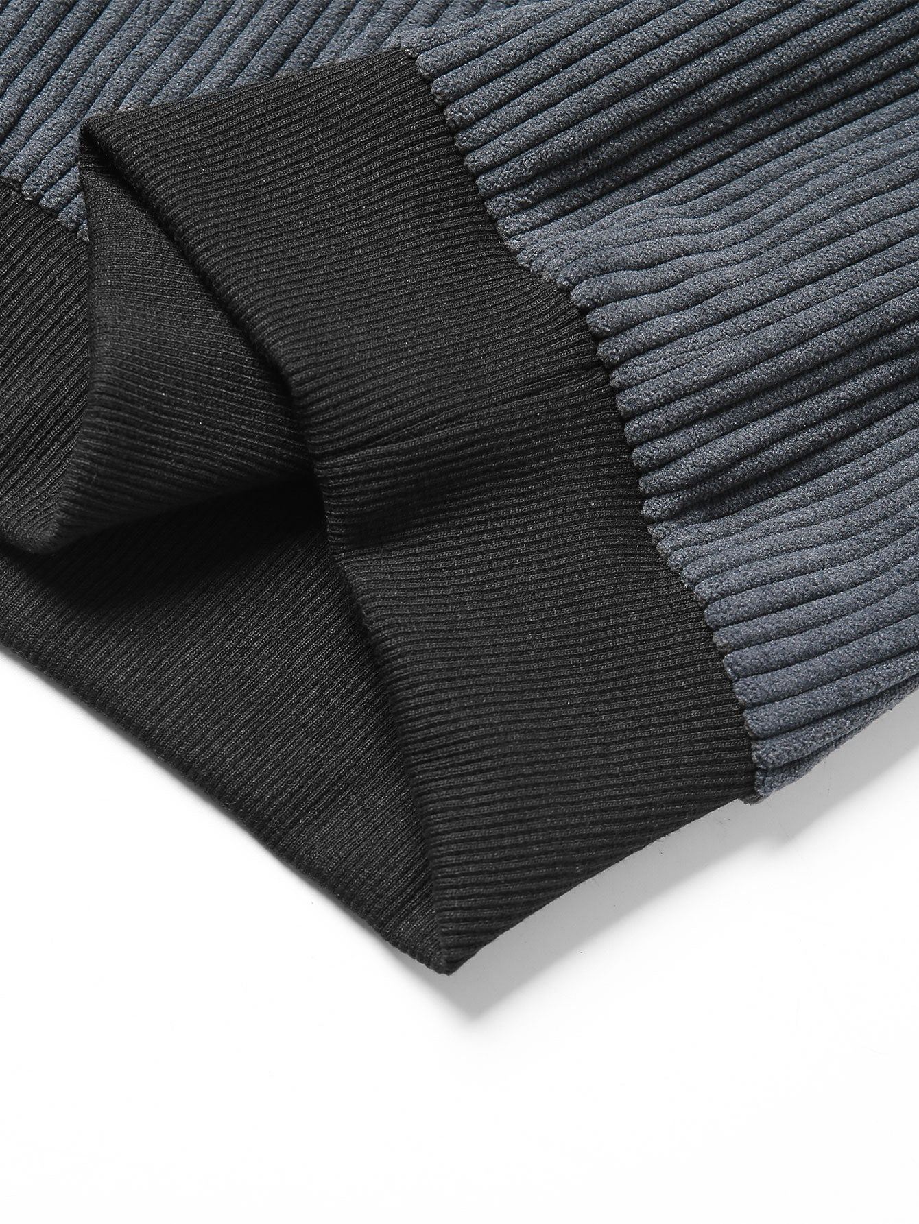 Contrast Corduroy Polo Sweatshirt - Image 5