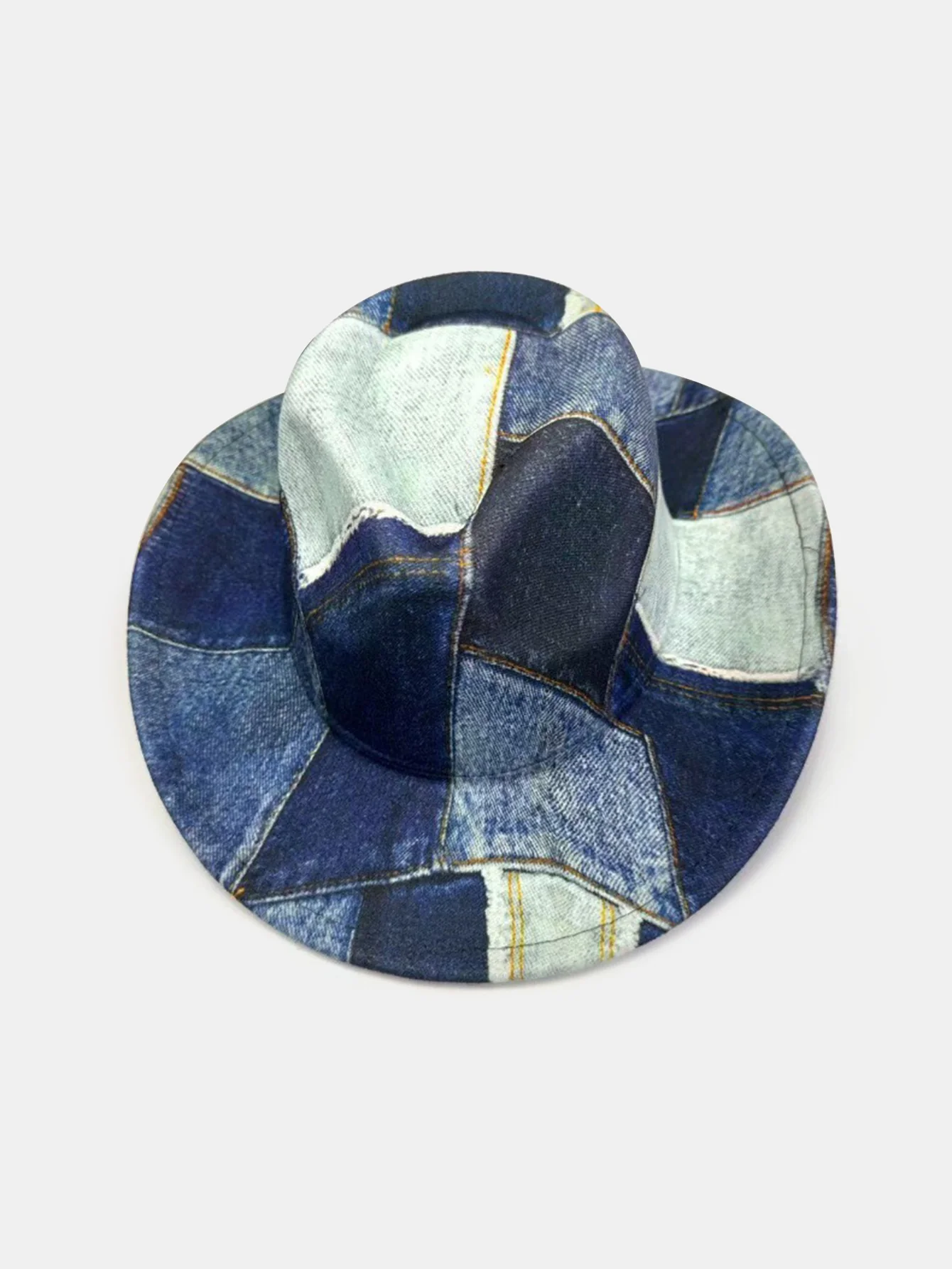 Kontrast Denim Western Cowboy Hut - Image 3