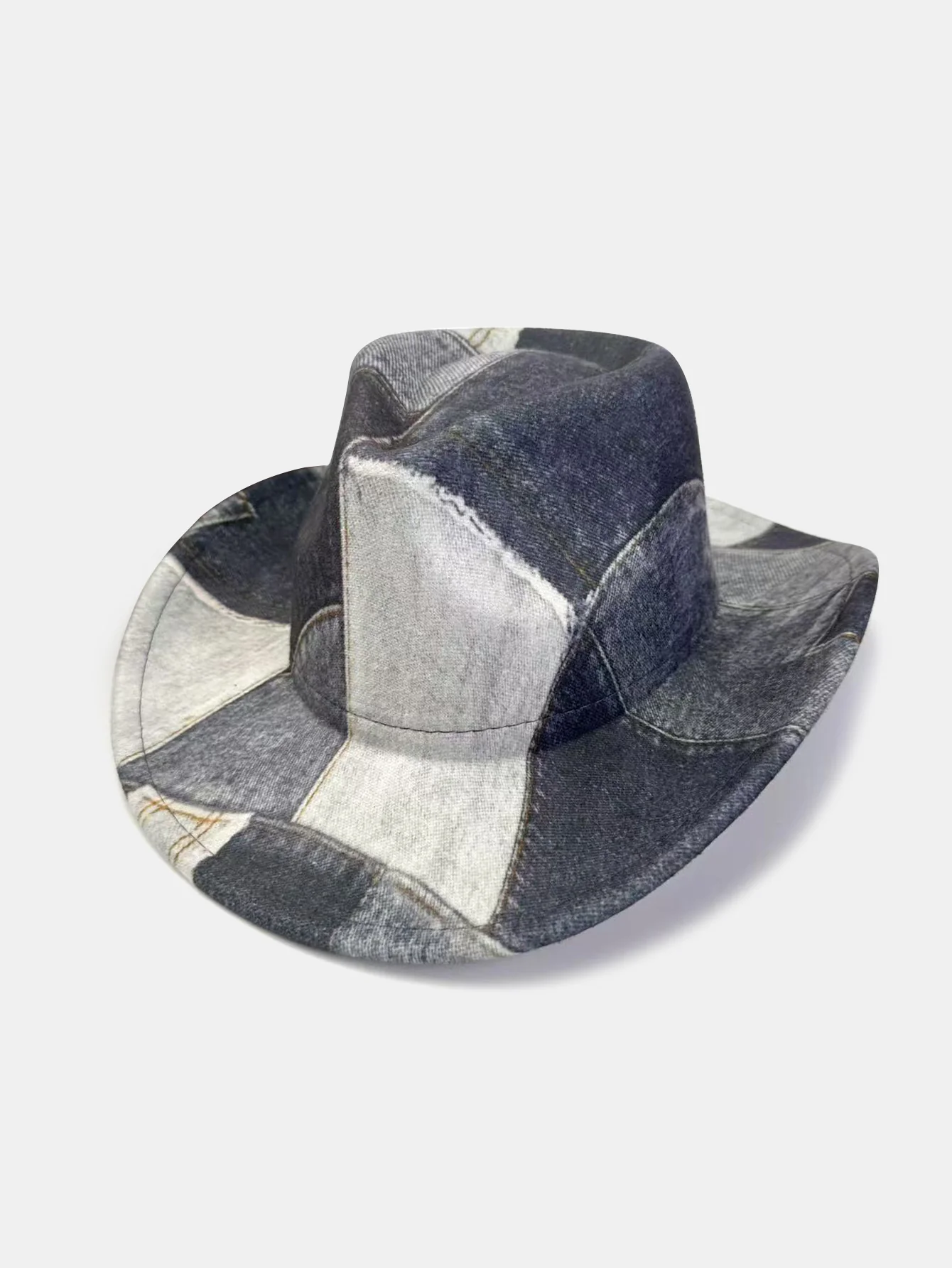 Kontrast Denim Western Cowboy Hut - Image 4