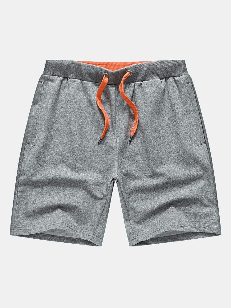 Kontrastierende elastische Taillen-Jersey-Shorts