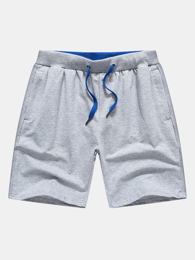 Kontrastierende elastische Taillen-Jersey-Shorts - Image 2