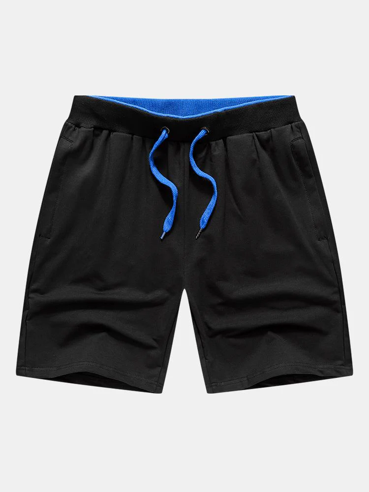 Kontrastierende elastische Taillen-Jersey-Shorts - Image 3