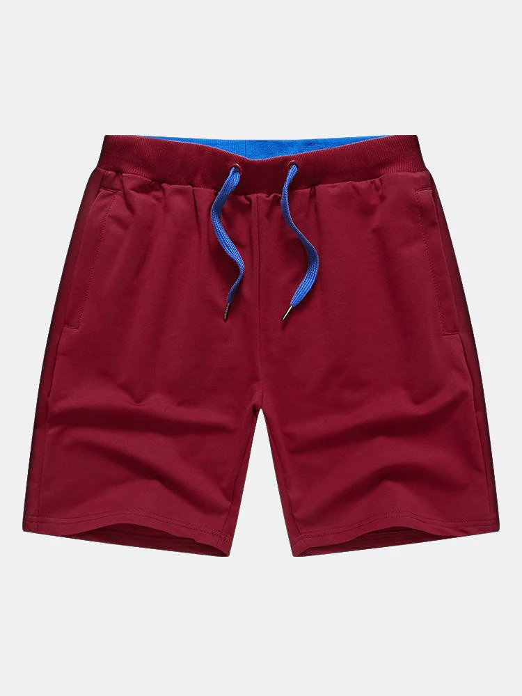 Kontrastierende elastische Taillen-Jersey-Shorts - Image 4