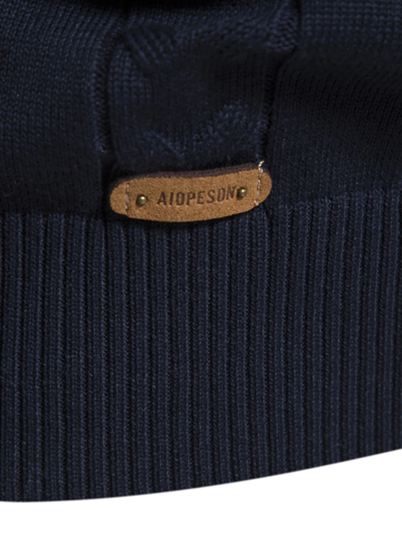 Kontrast Geometrischer Jacquard Pullover mit Viertel-Reißverschluss - Image 10