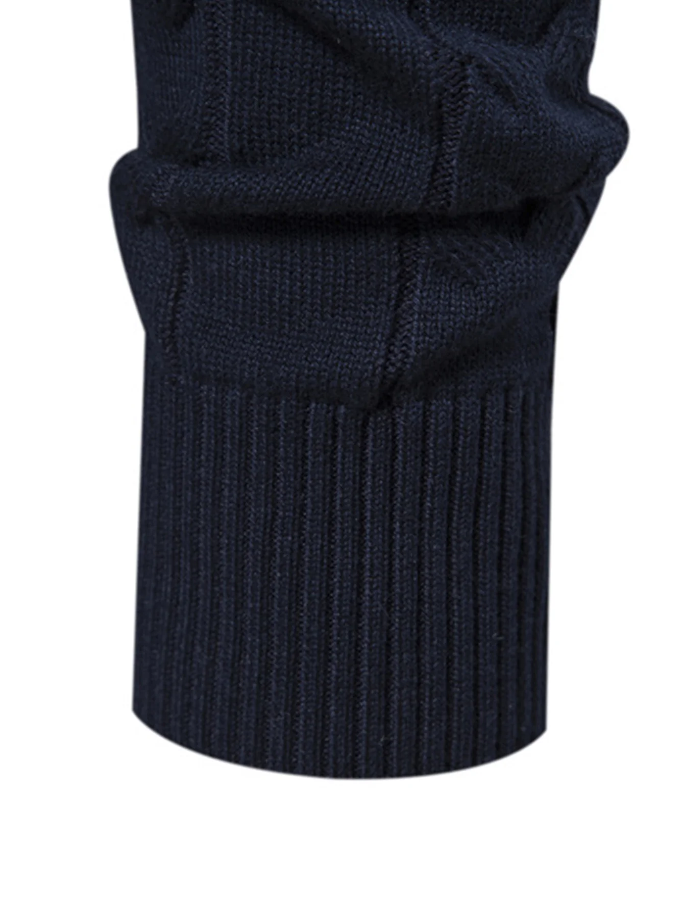 Kontrast Geometrischer Jacquard Pullover mit Viertel-Reißverschluss - Image 12