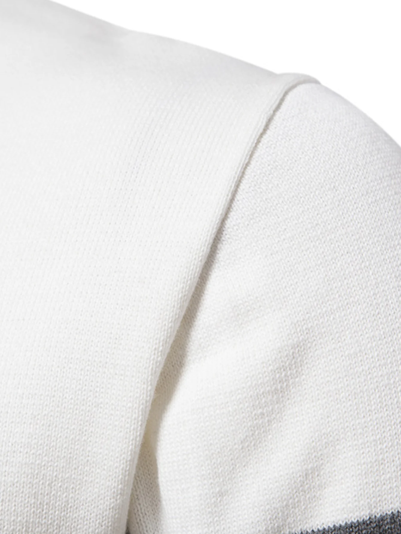 Kontrast Geometrischer Jacquard Pullover mit Viertel-Reißverschluss - Image 9