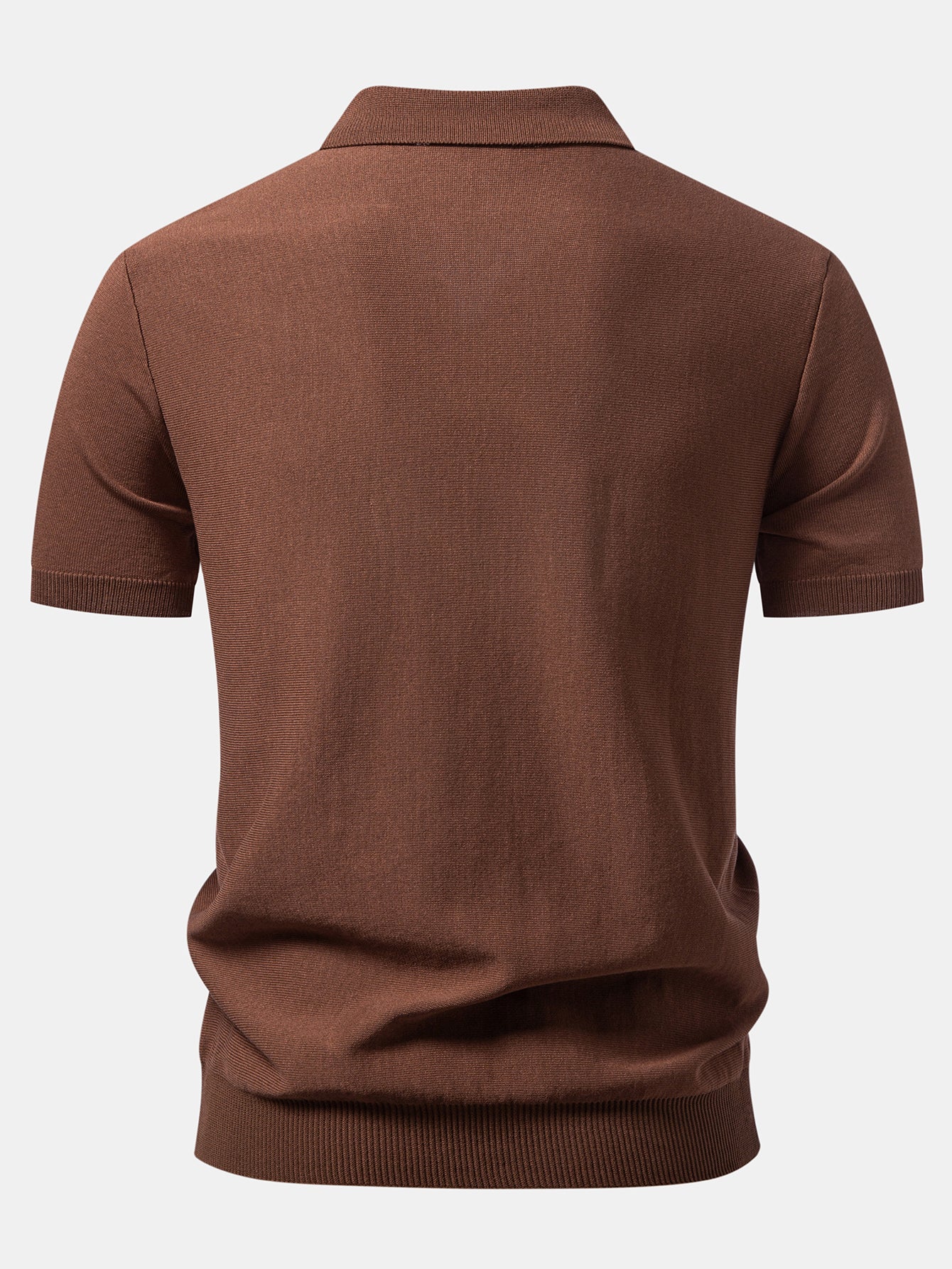 Contrast Geometric Zipper Knit Polo - Image 2