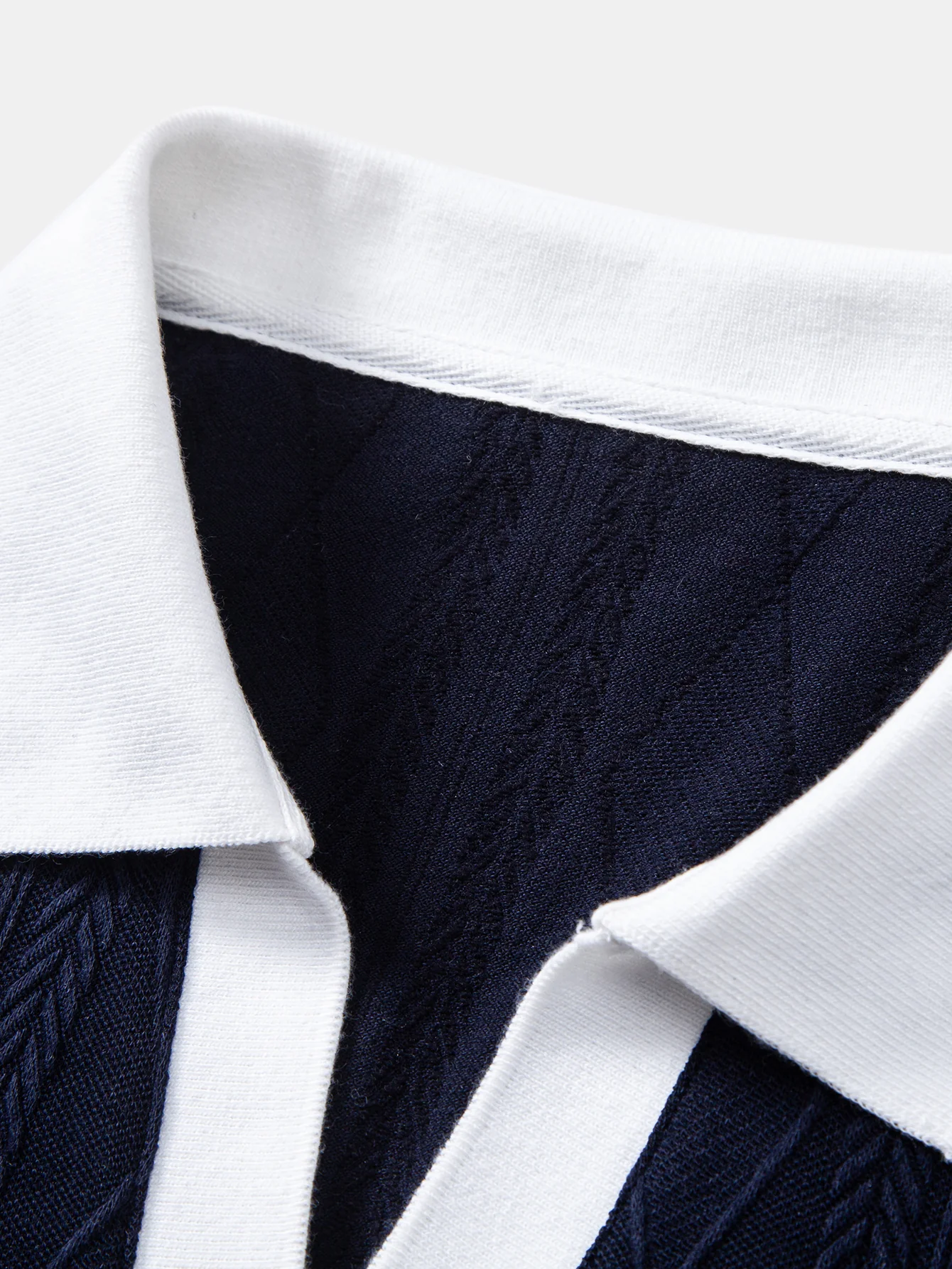 Contrast Geometry Jacquard Knit Polo - Image 10