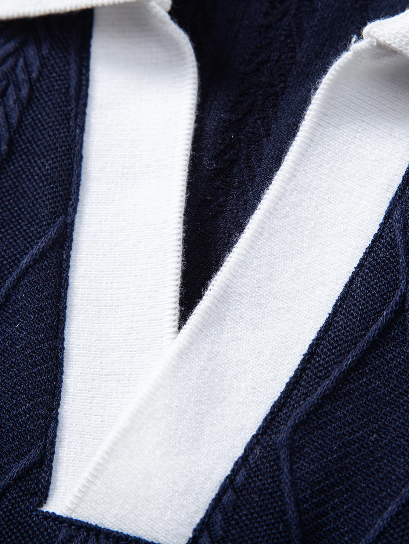 Contrast Geometry Jacquard Knit Polo - Image 11