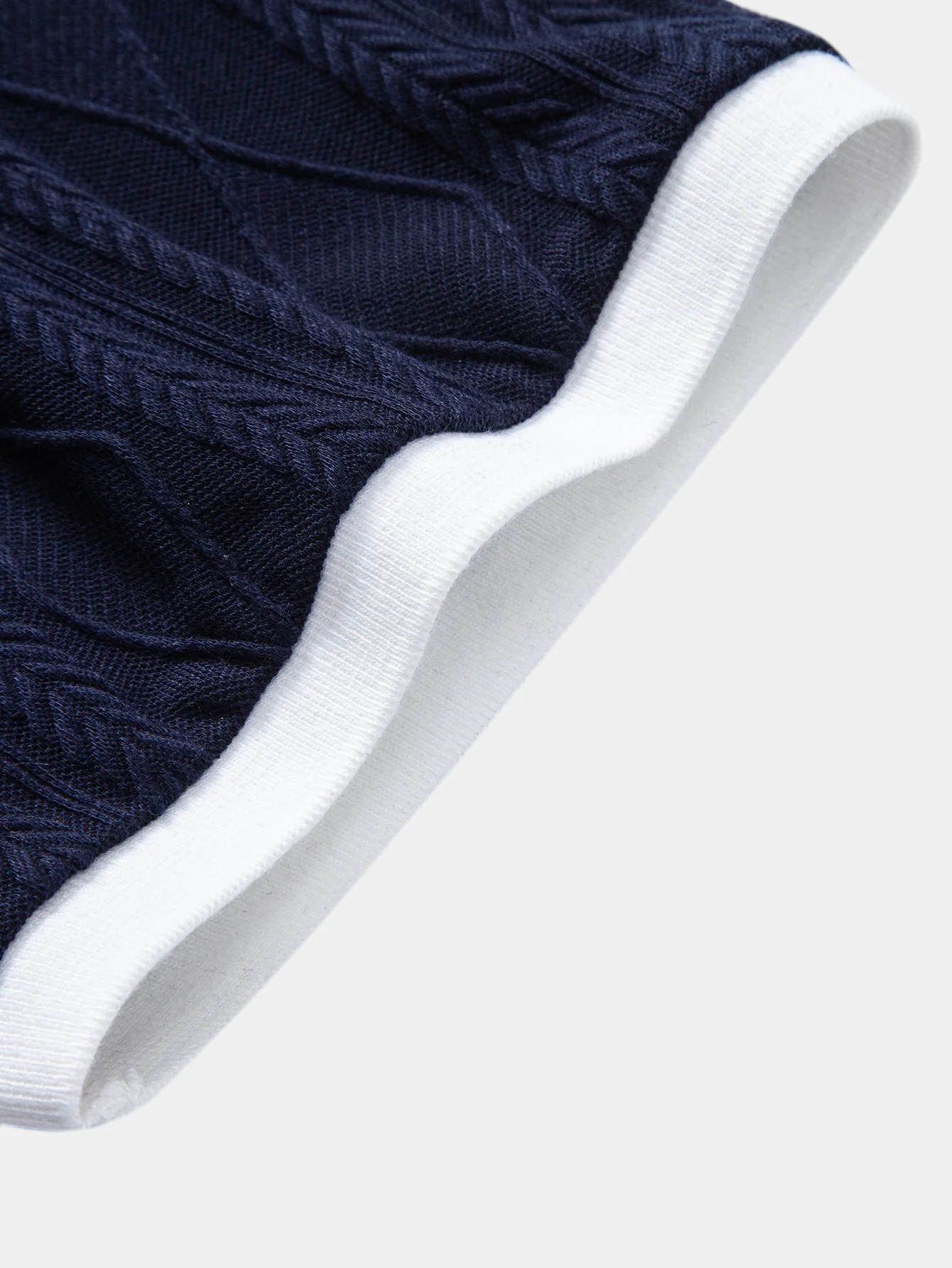 Contrast Geometry Jacquard Knit Polo - Image 12