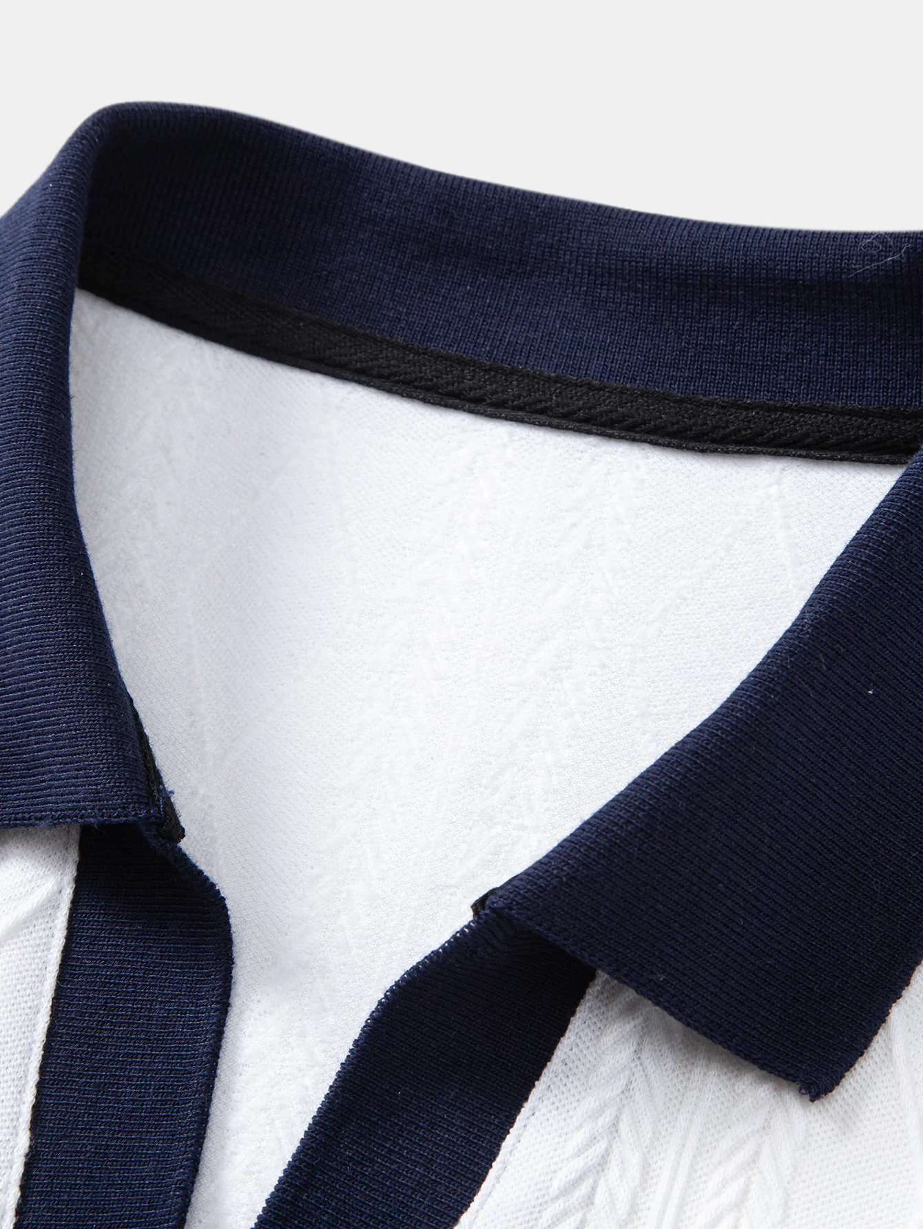 Contrast Geometry Jacquard Knit Polo - Image 5