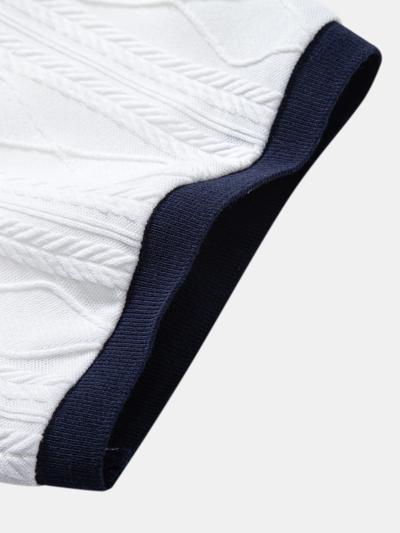 Contrast Geometry Jacquard Knit Polo - Image 7