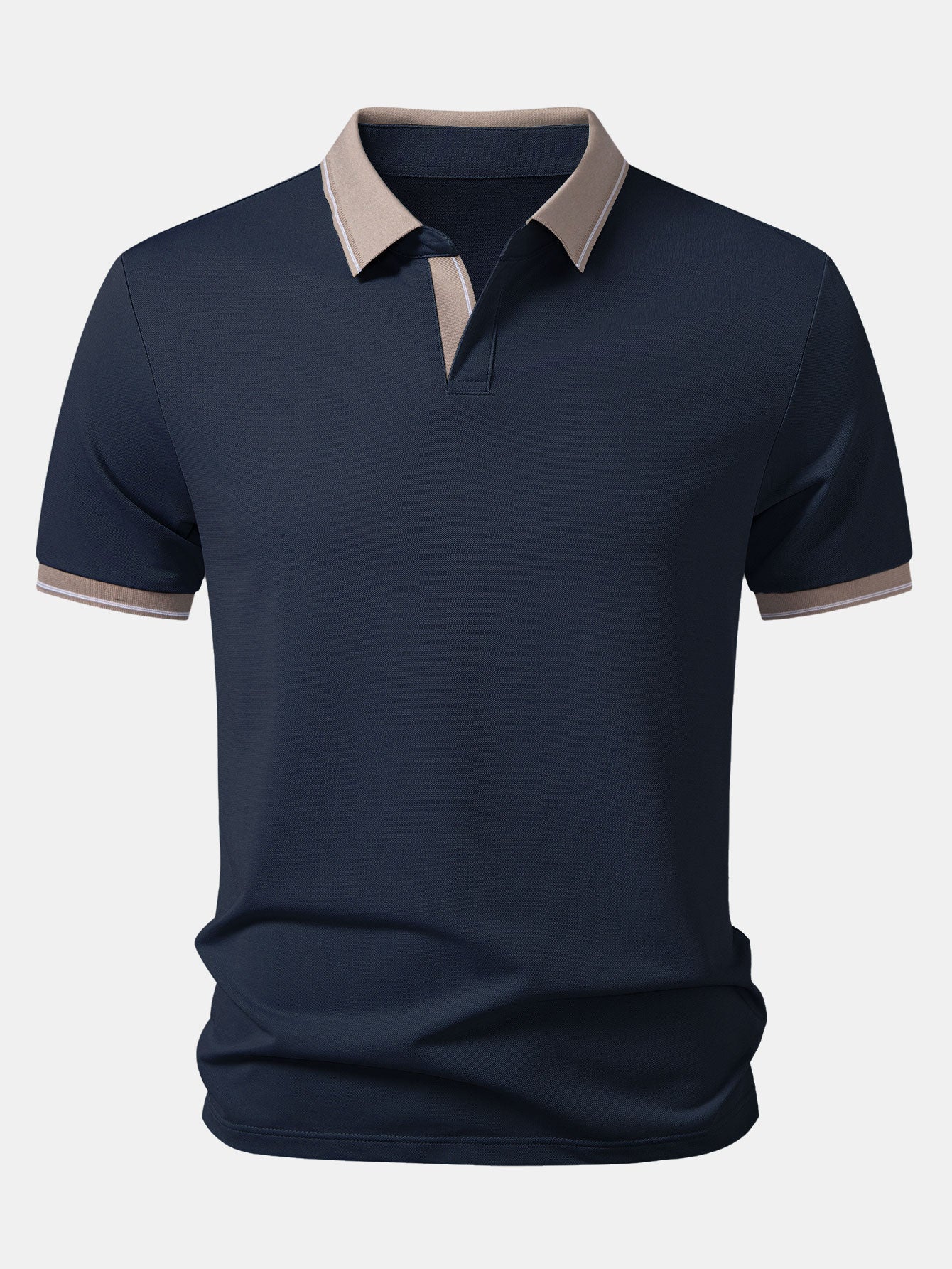 Contrast Johnny Collar Polo - Image 3