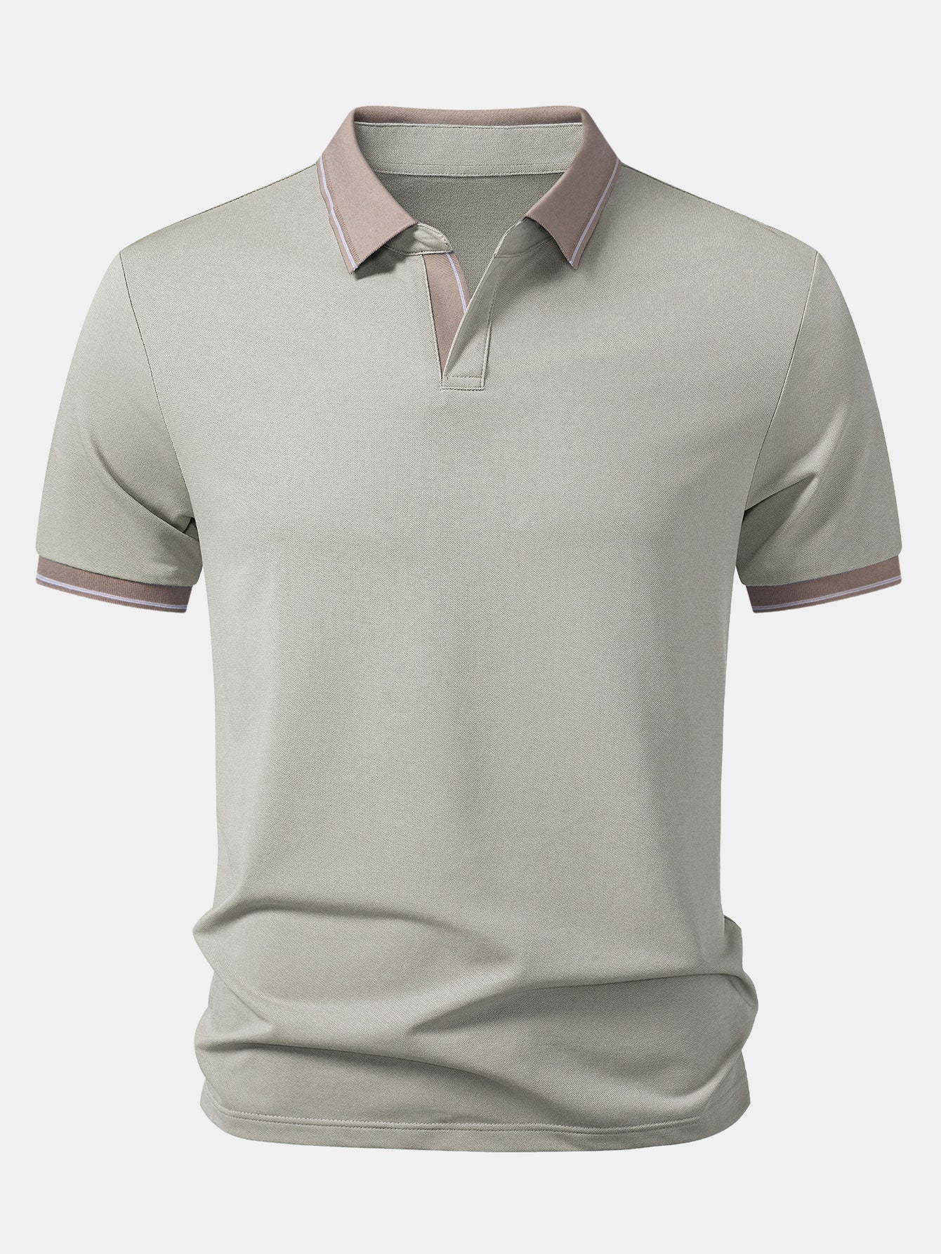 Contrast Johnny Collar Polo - Image 7