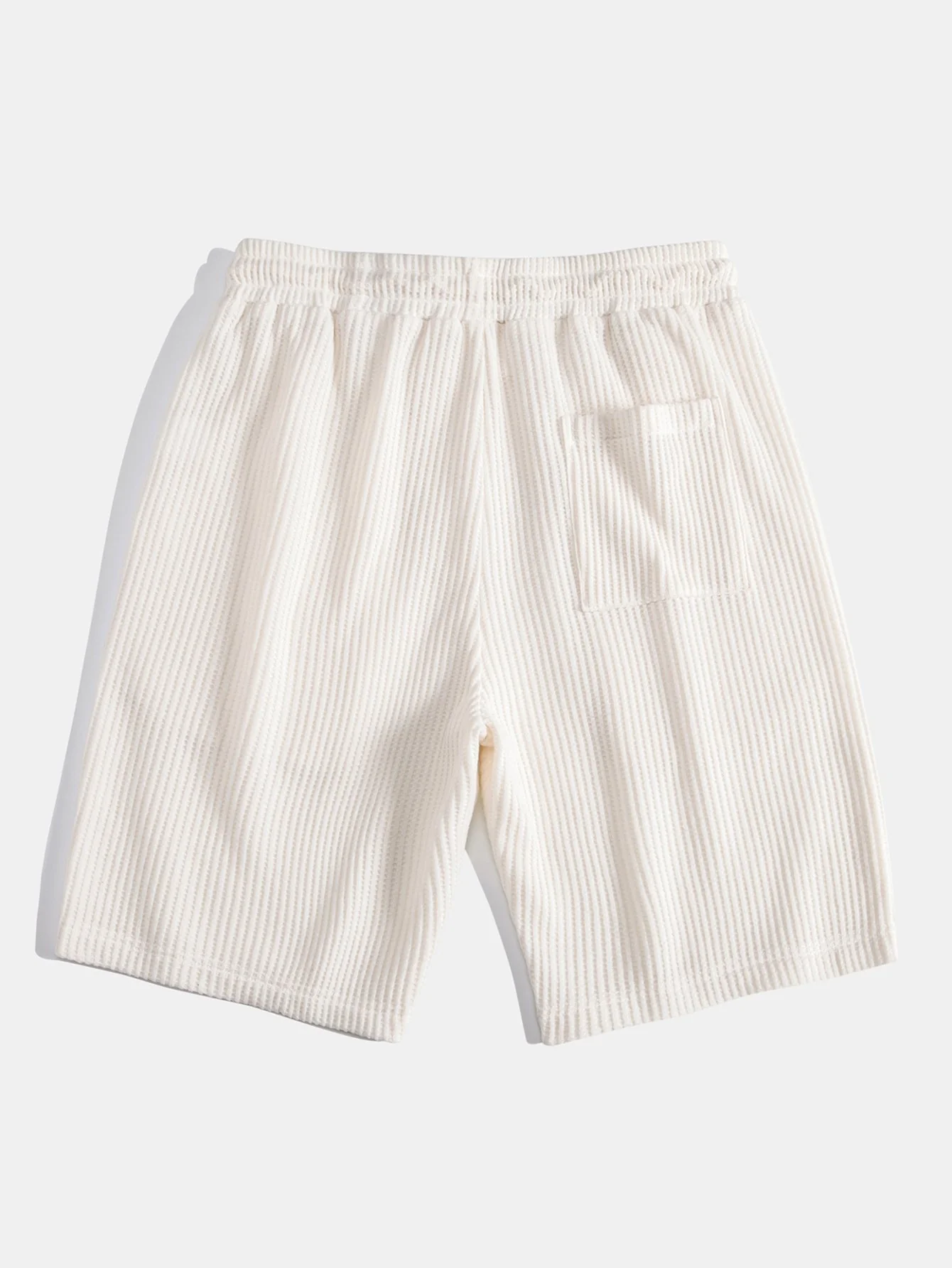 Waffle Johnny Collar Polo With Pocket & Drawstring Knitted Waffle Shorts - Image 13