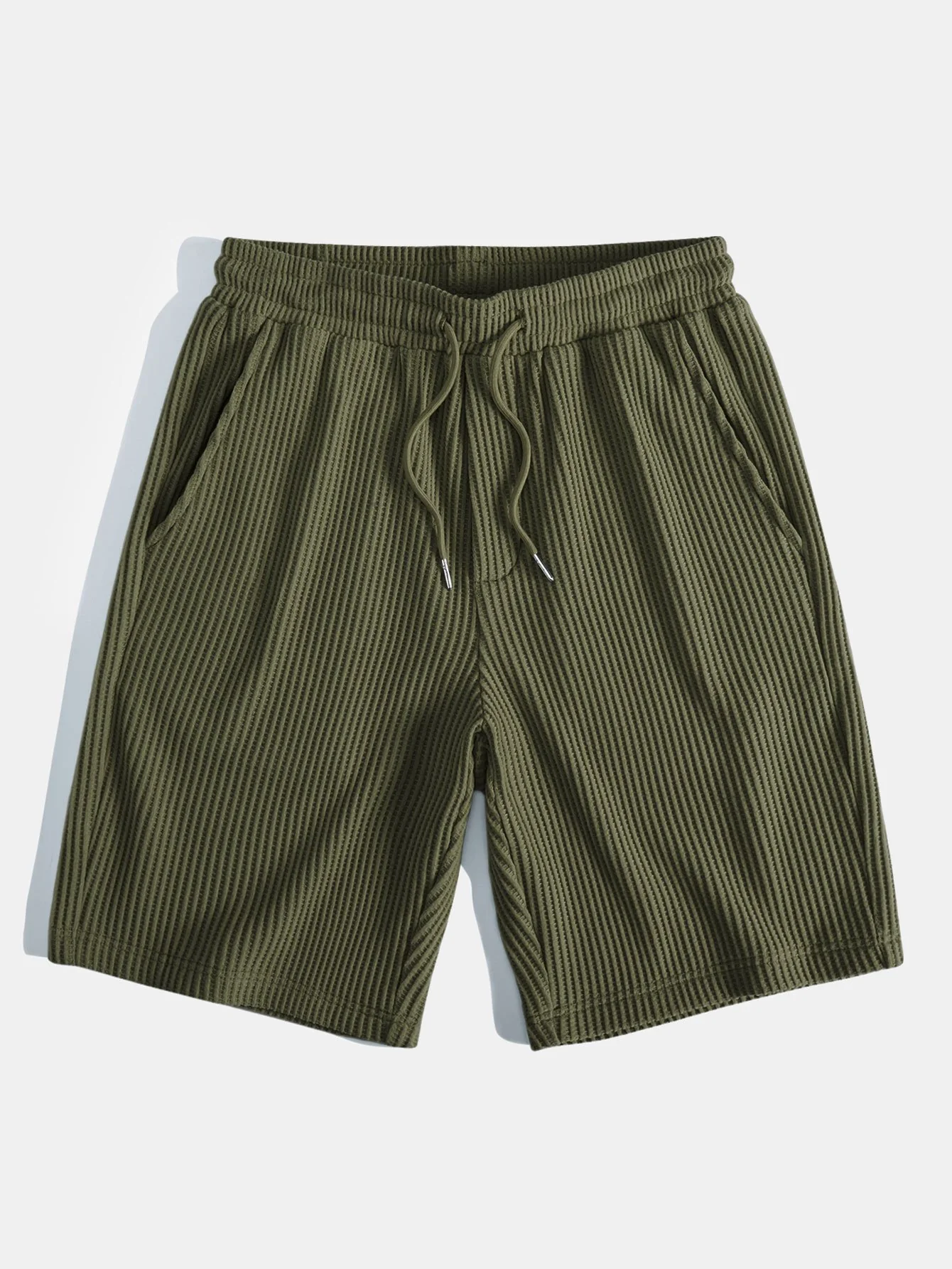 Kurzärmeliges Waffel-Poloshirt & Strick-Waffel-Shorts mit Kordelzug - Image 15