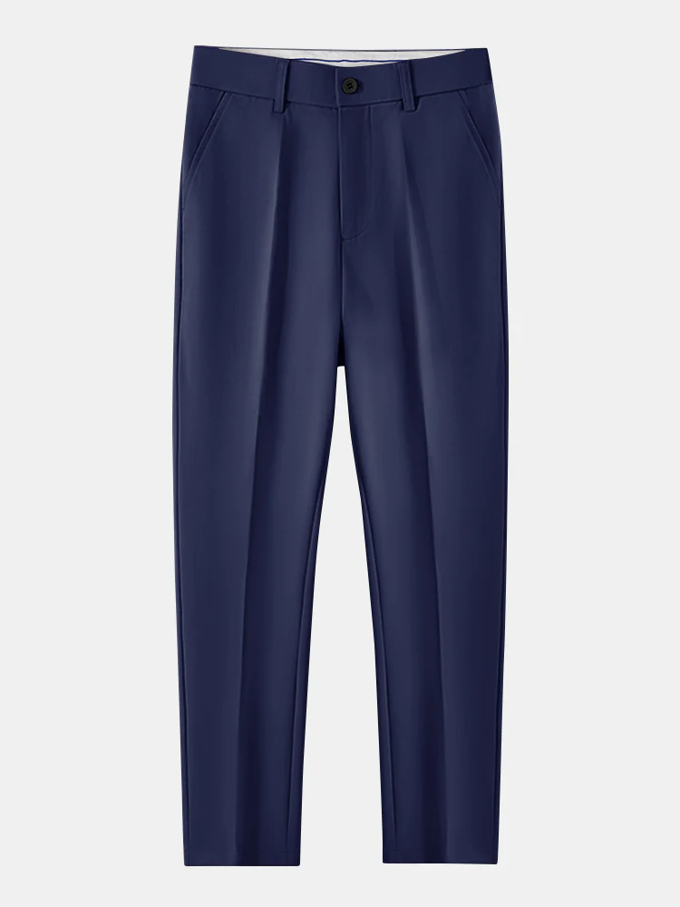 Contrast Knit Waffle Johnny Collar Polo & Slim Fit Tapered Trousers - Image 14