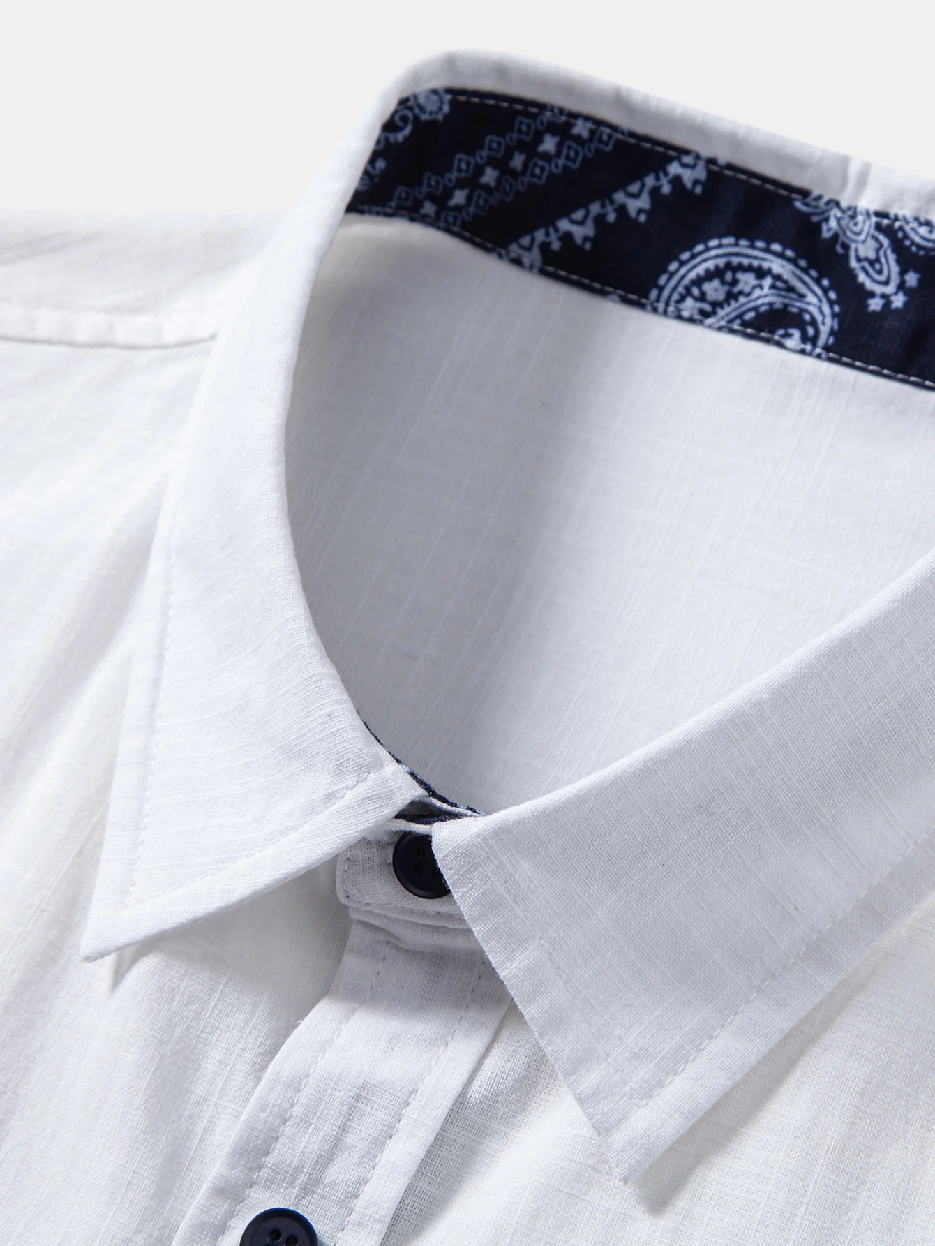 Contrast Paisley Print Linen Look Shirt & Straight Leg Linen Pants - Image 20