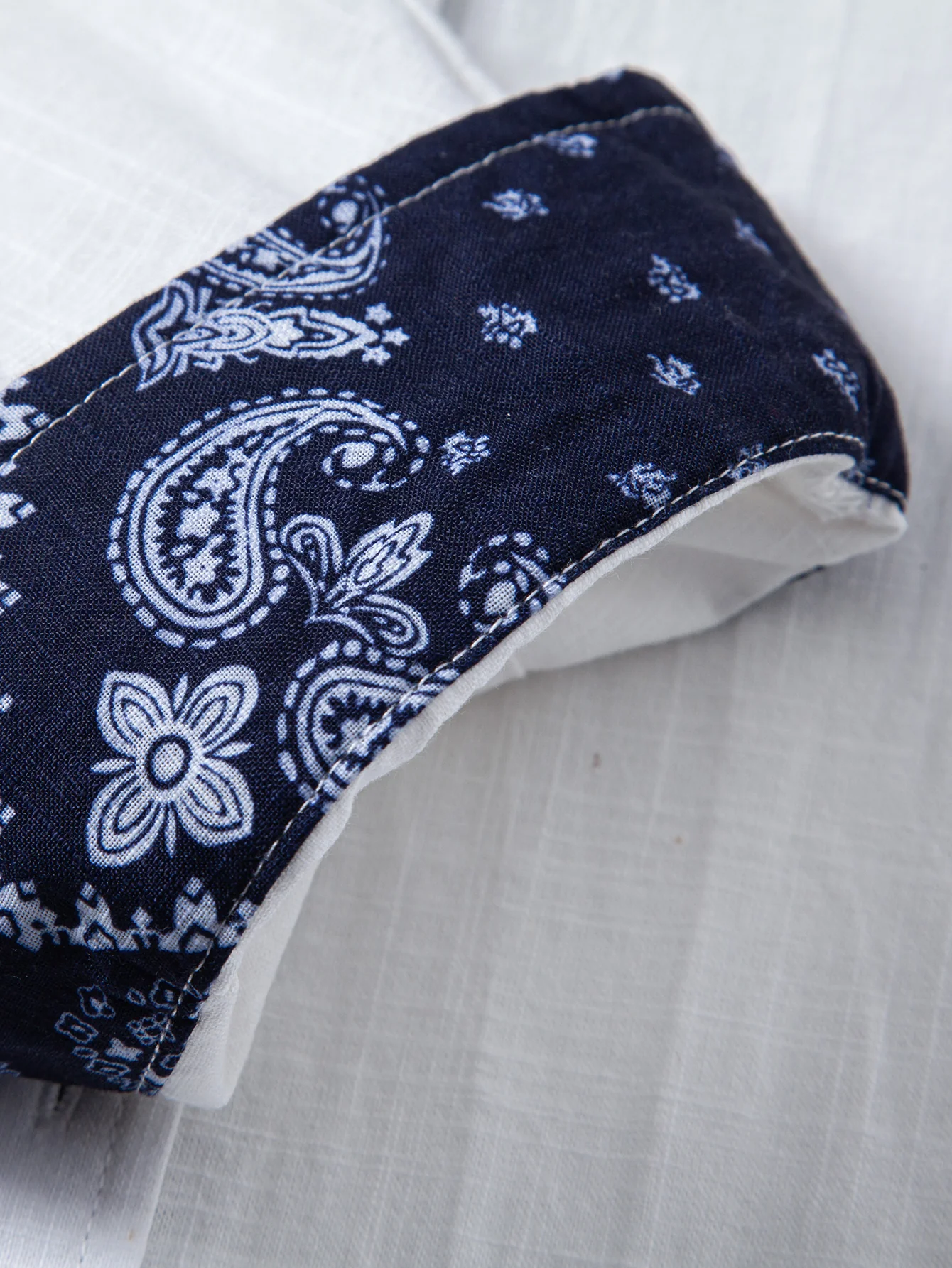 Contrast Paisley Print Linen Look Shirt & Straight Leg Linen Pants - Image 21