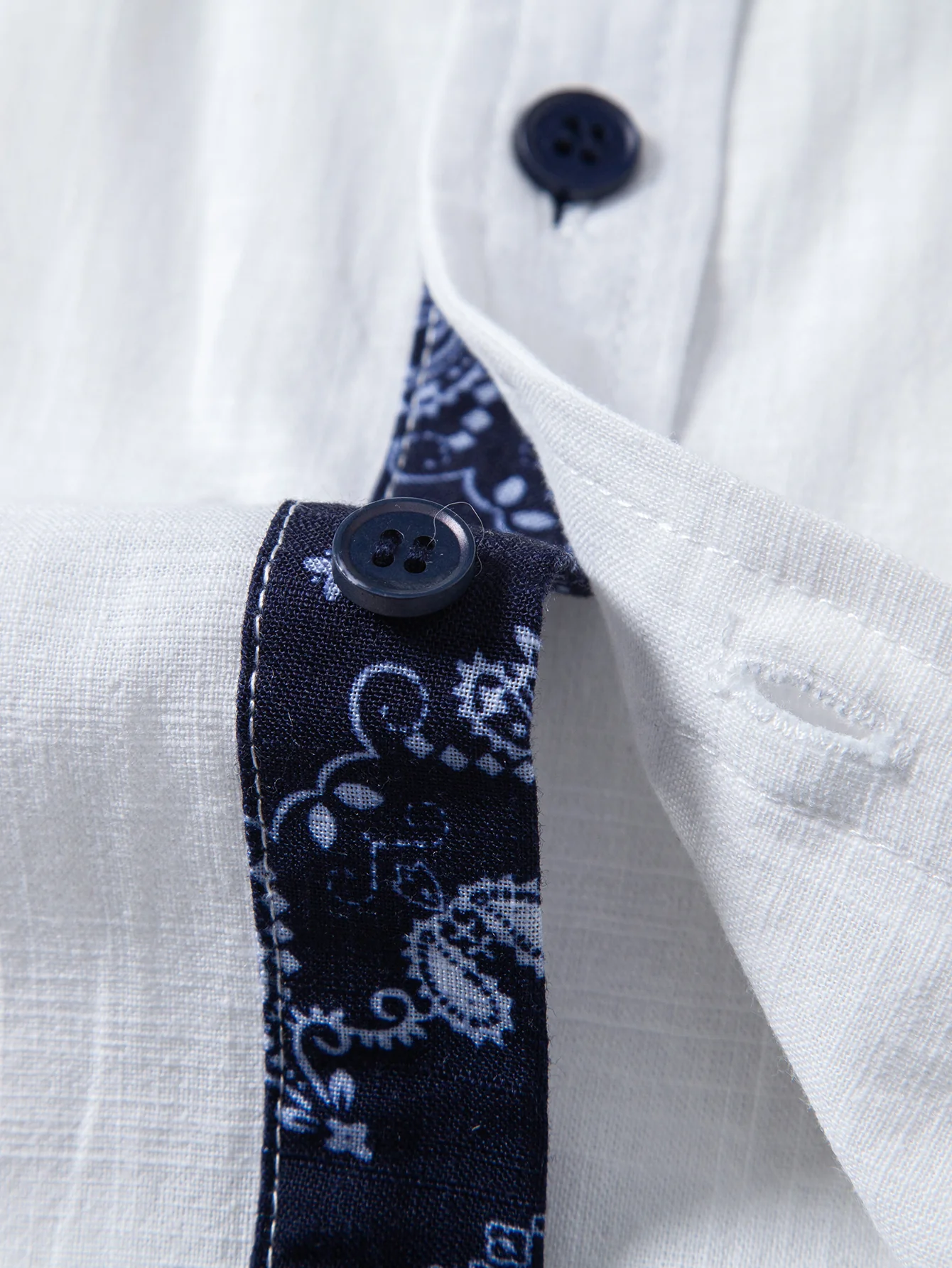 Contrast Paisley Print Linen Look Shirt & Straight Leg Linen Pants - Image 22