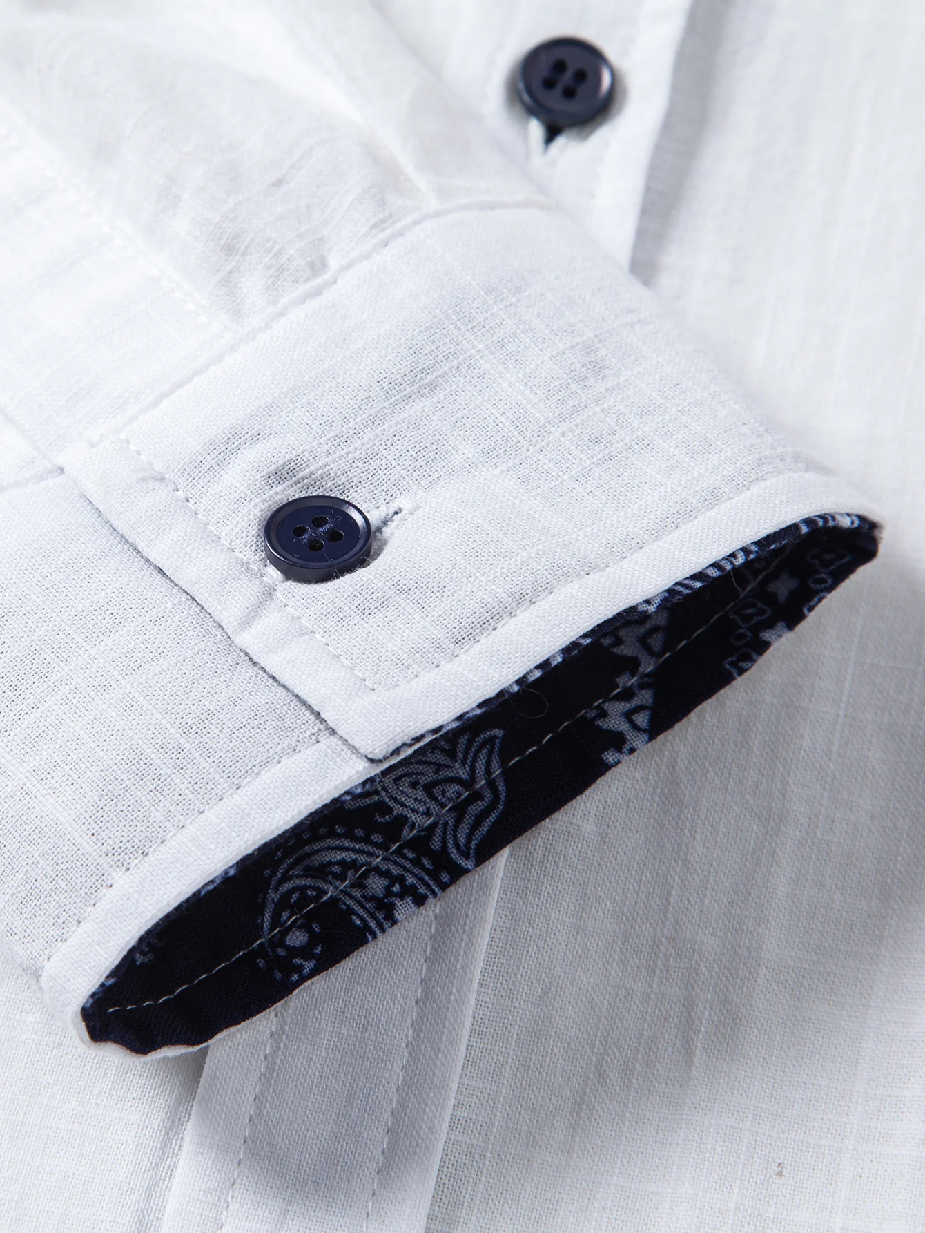 Contrast Paisley Print Linen Look Shirt & Straight Leg Linen Pants - Image 25