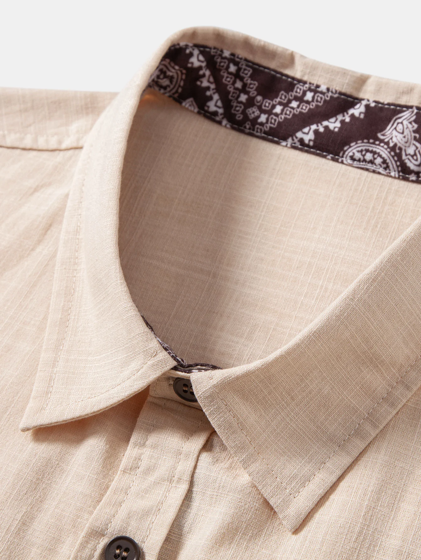 Contrast Paisley Print Linen Look Shirt & Straight Leg Linen Pants - Image 15