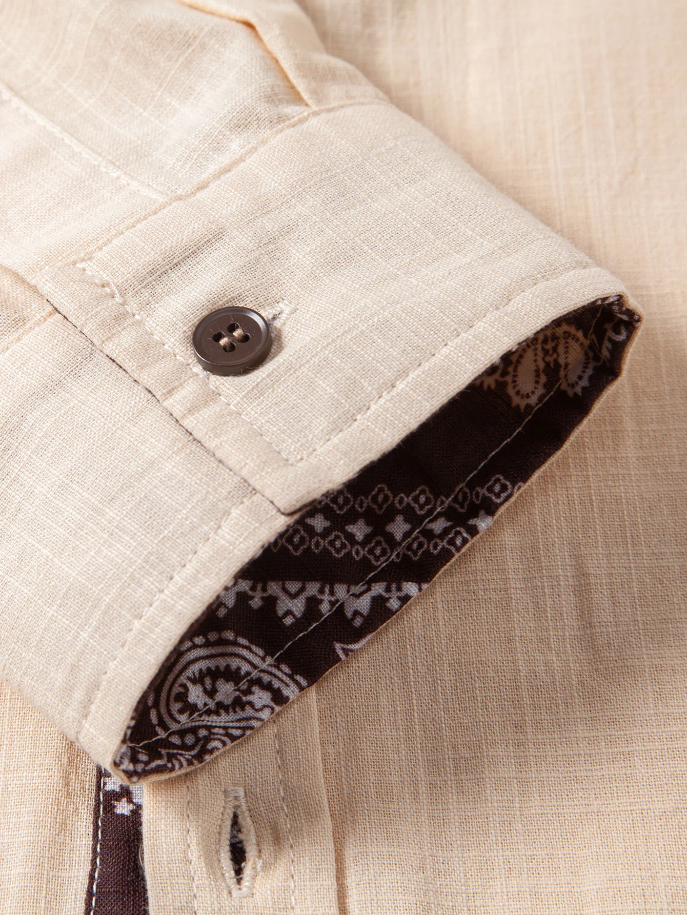 Contrast Paisley Print Linen Look Shirt & Straight Leg Linen Pants - Image 16