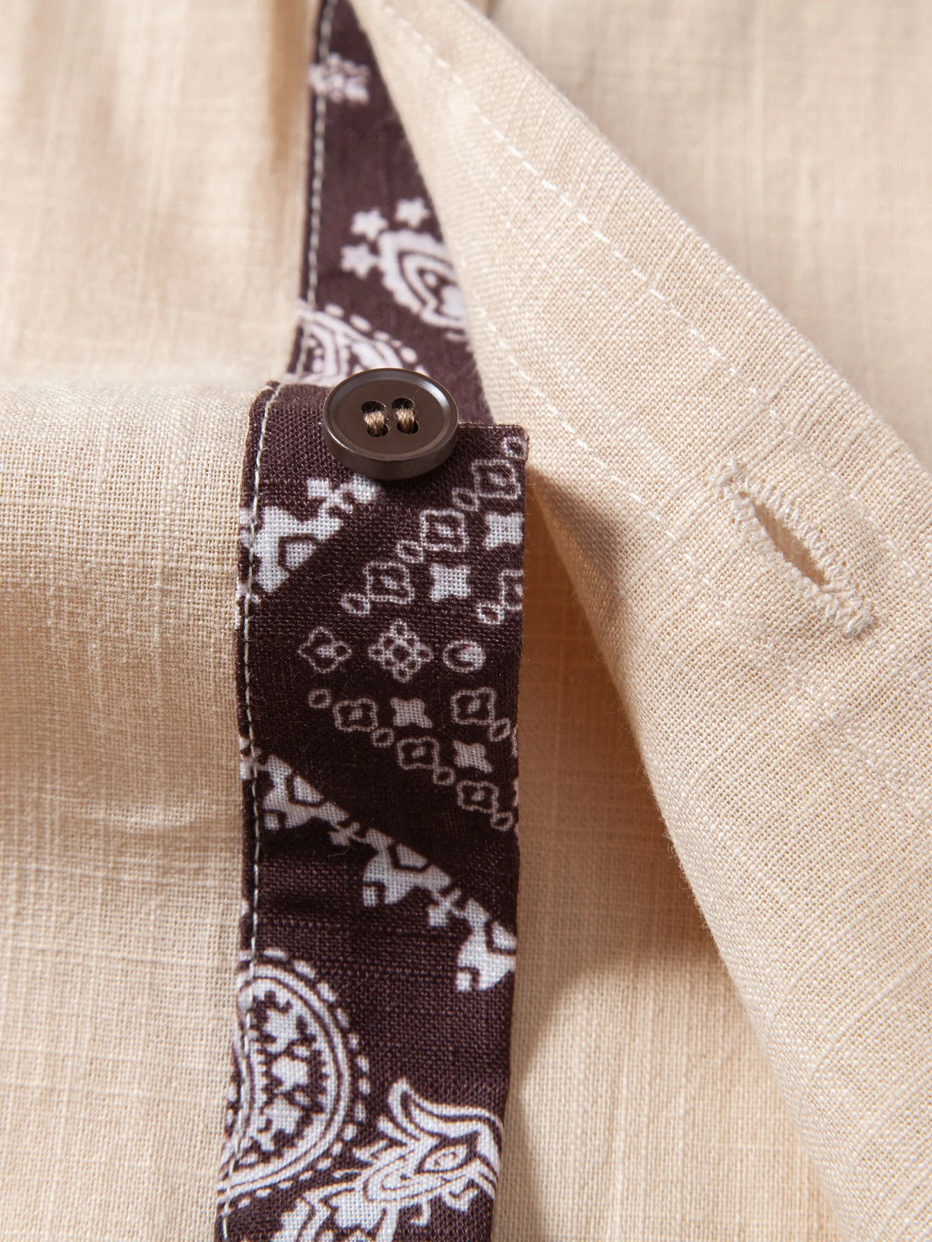 Contrast Paisley Print Linen Look Shirt & Straight Leg Linen Pants - Image 19