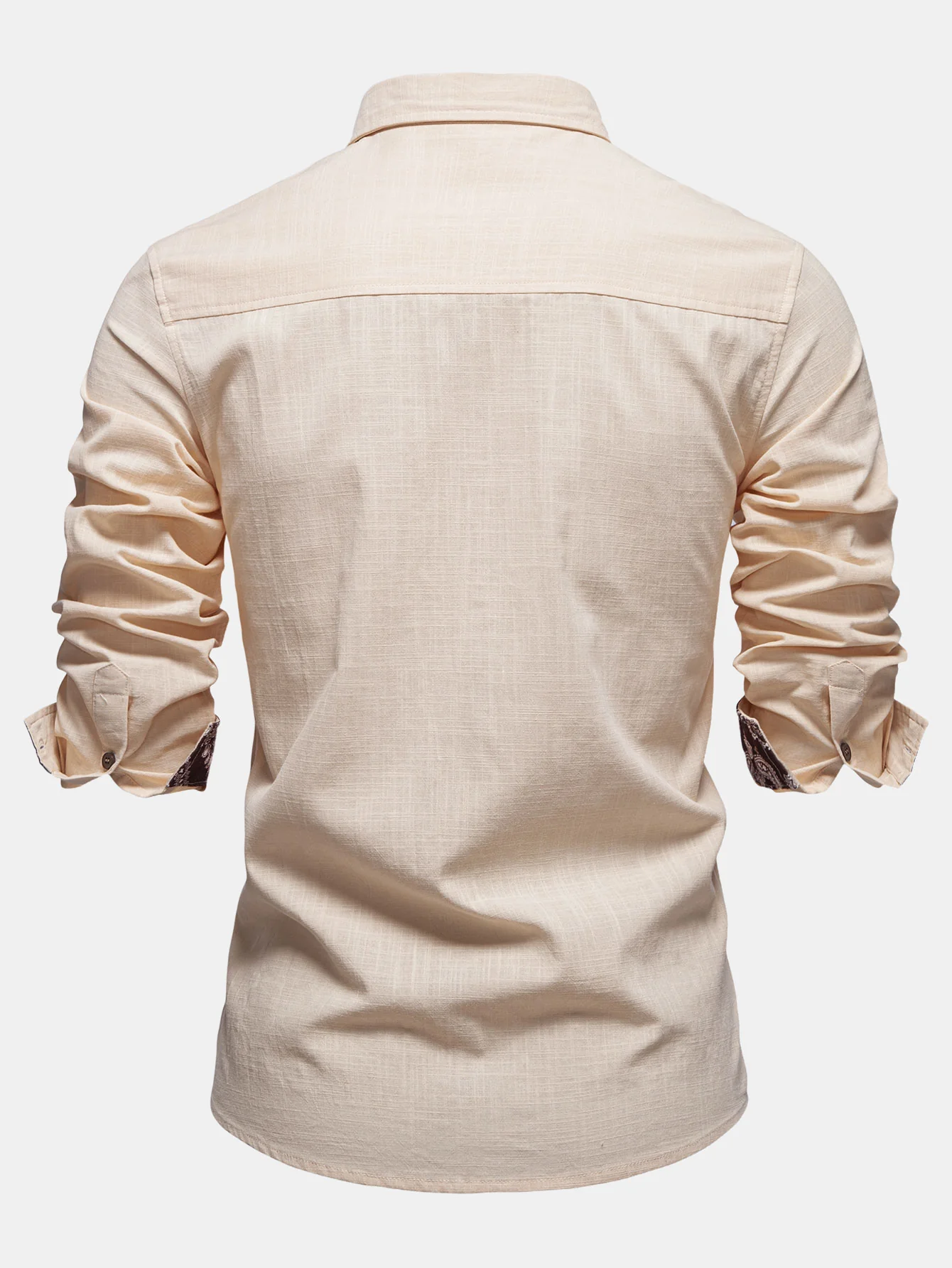 Contrast Paisley Print Linen Look Shirt & Straight Leg Linen Pants - Image 6