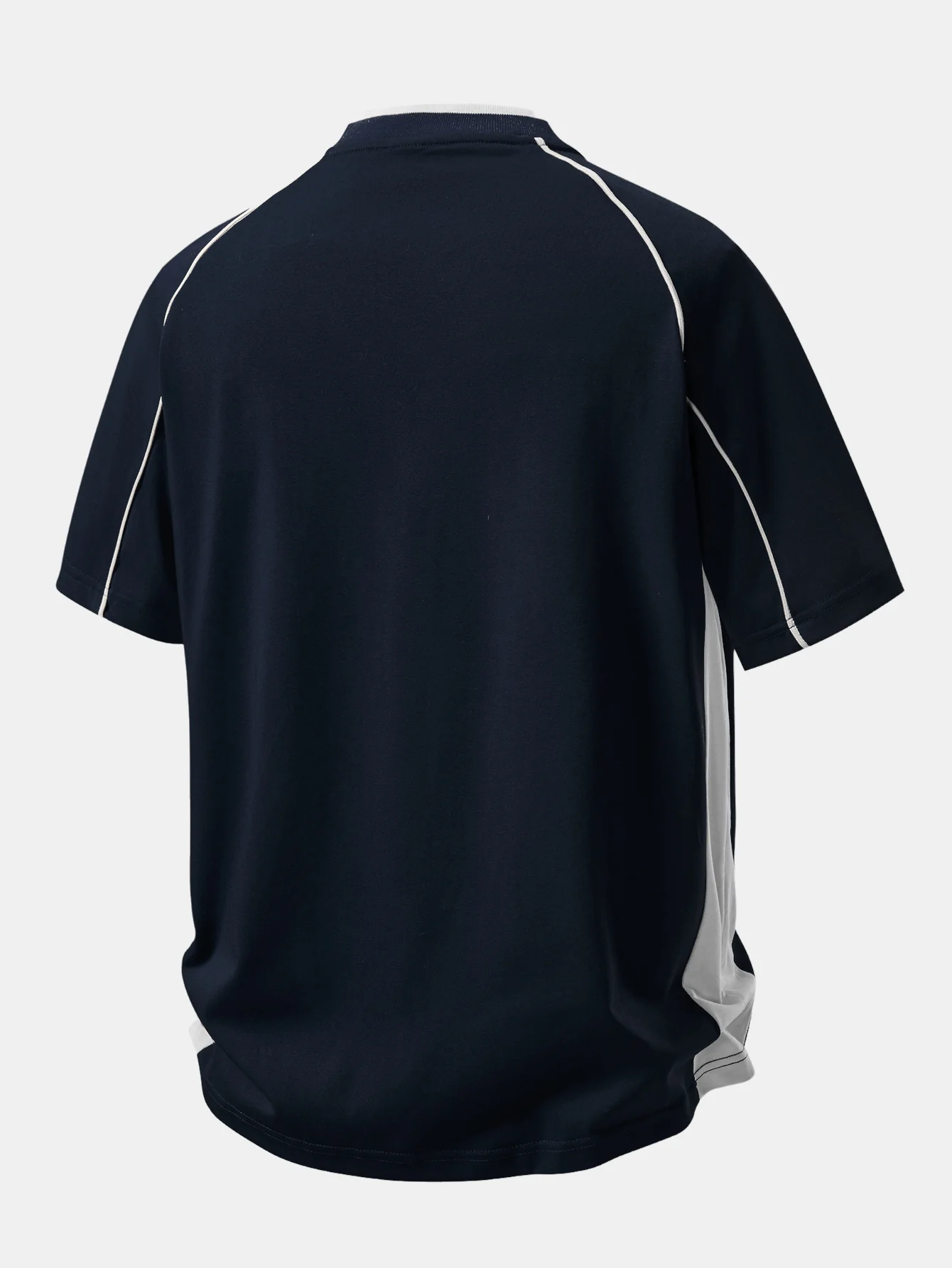 Contrast Piping V-Neck Raglan Sleeve T-Shirt - Image 6