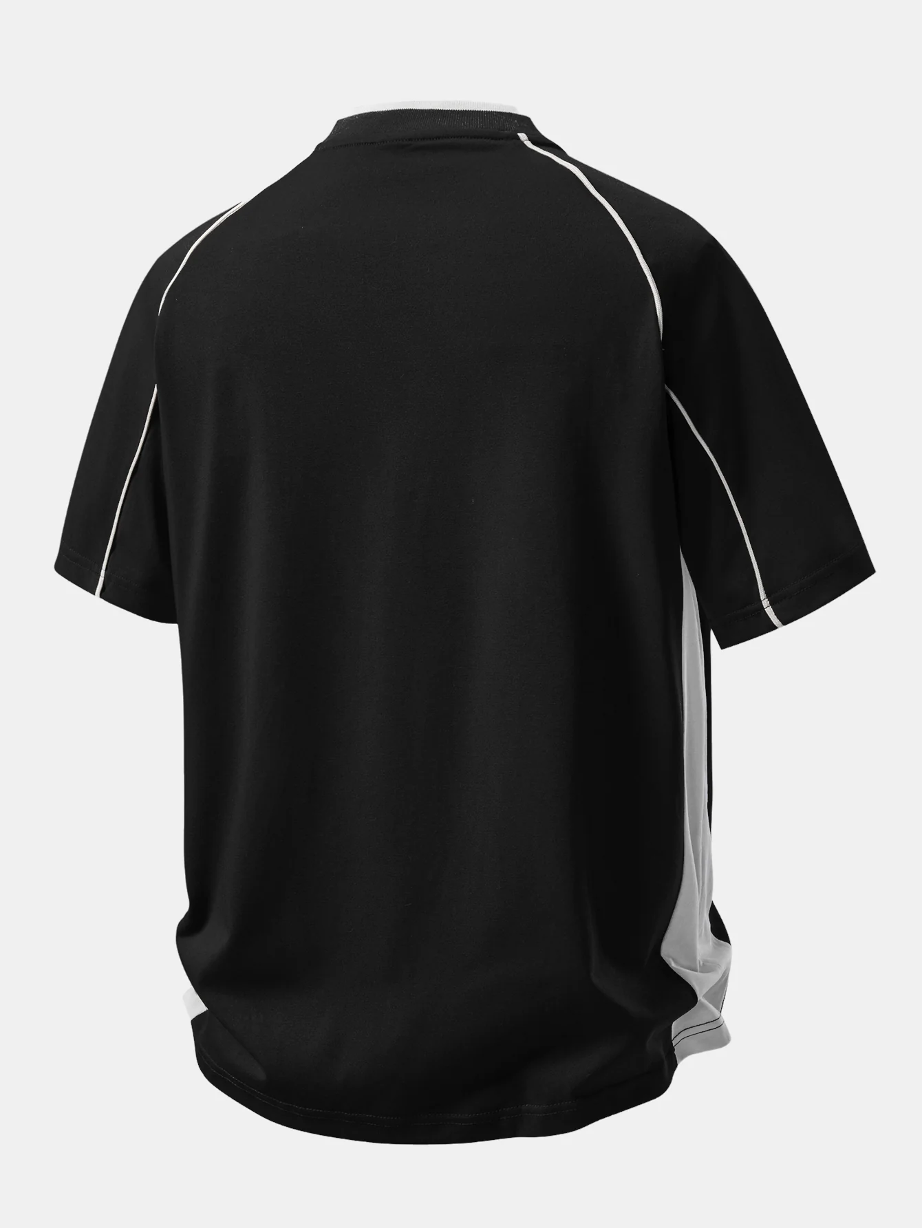 Contrast Piping V-Neck Raglan Sleeve T-Shirt - Image 8