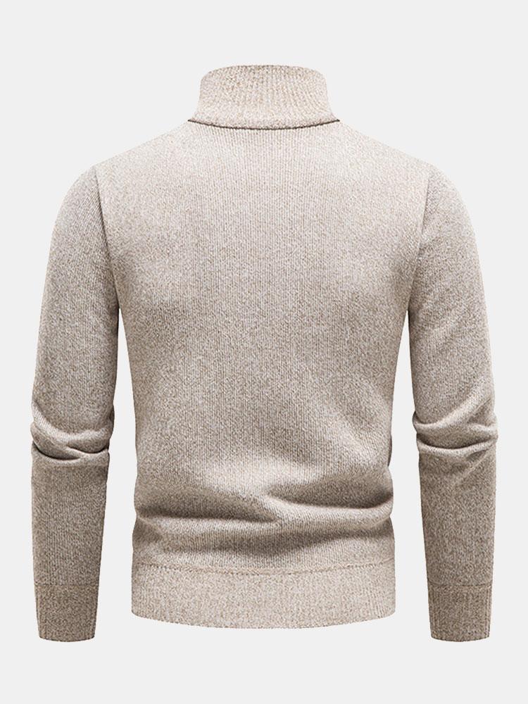 Kontrast-Taschenpanel-Halbzip-Sweater - Image 7