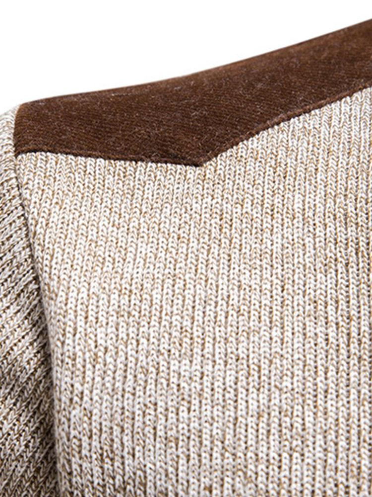 Kontrast-Taschenpanel-Halbzip-Sweater - Image 8