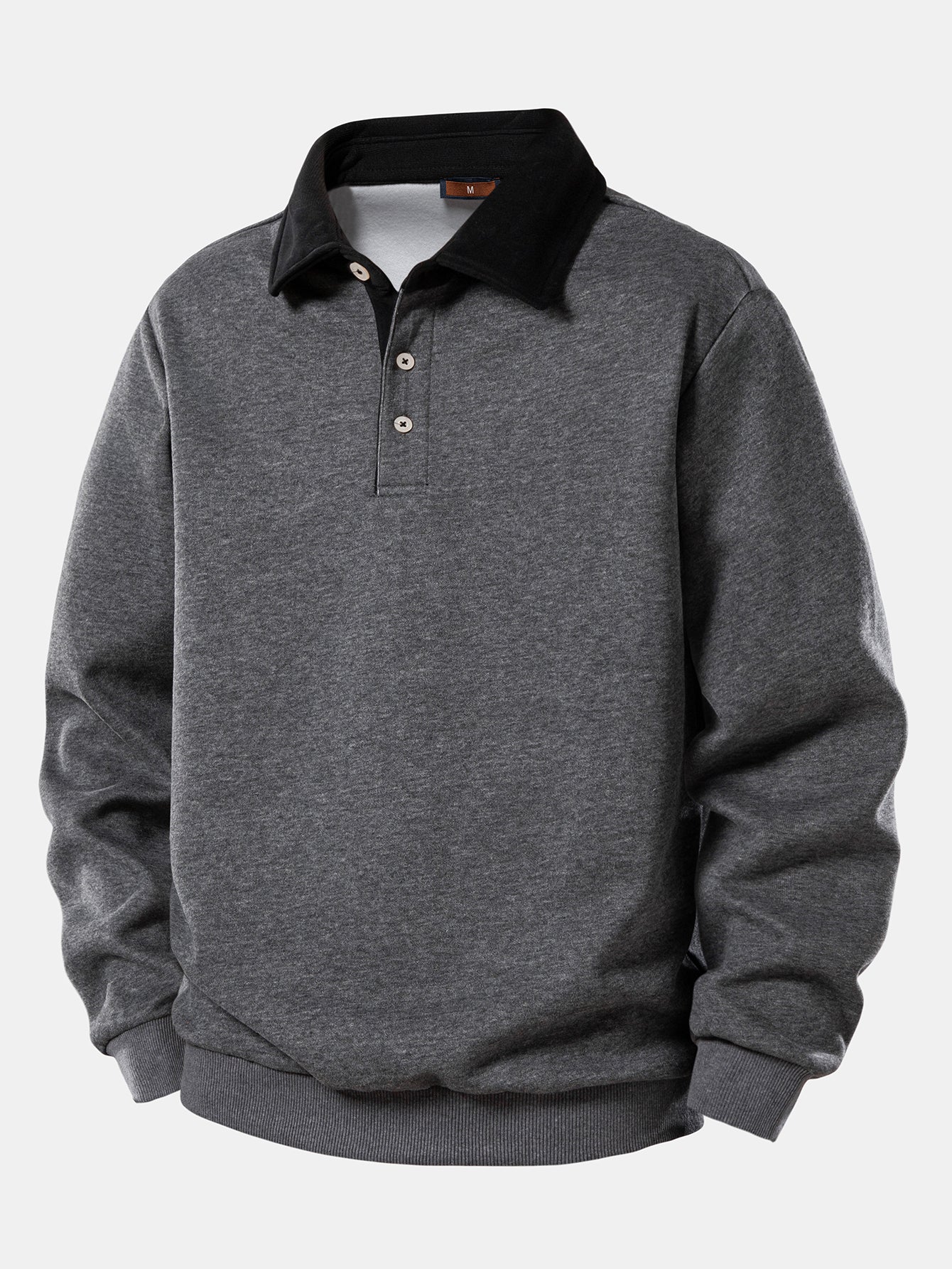Sweatshirt mit kontrastierendem Poloshirts-Kragen - Image 11