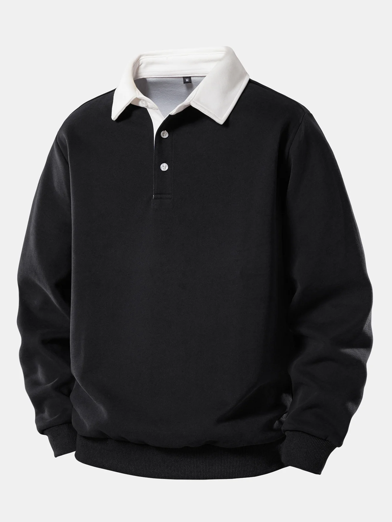 Sweatshirt mit kontrastierendem Poloshirts-Kragen - Image 3