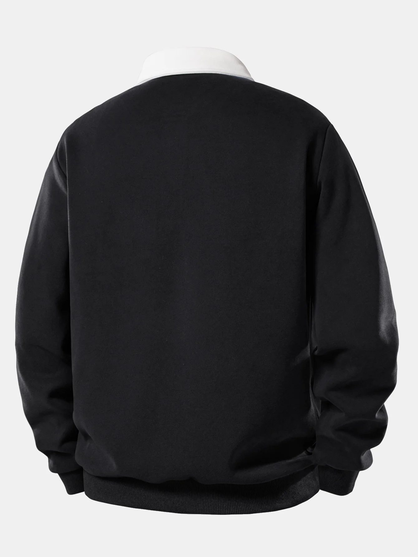 Sweatshirt mit kontrastierendem Poloshirts-Kragen - Image 4