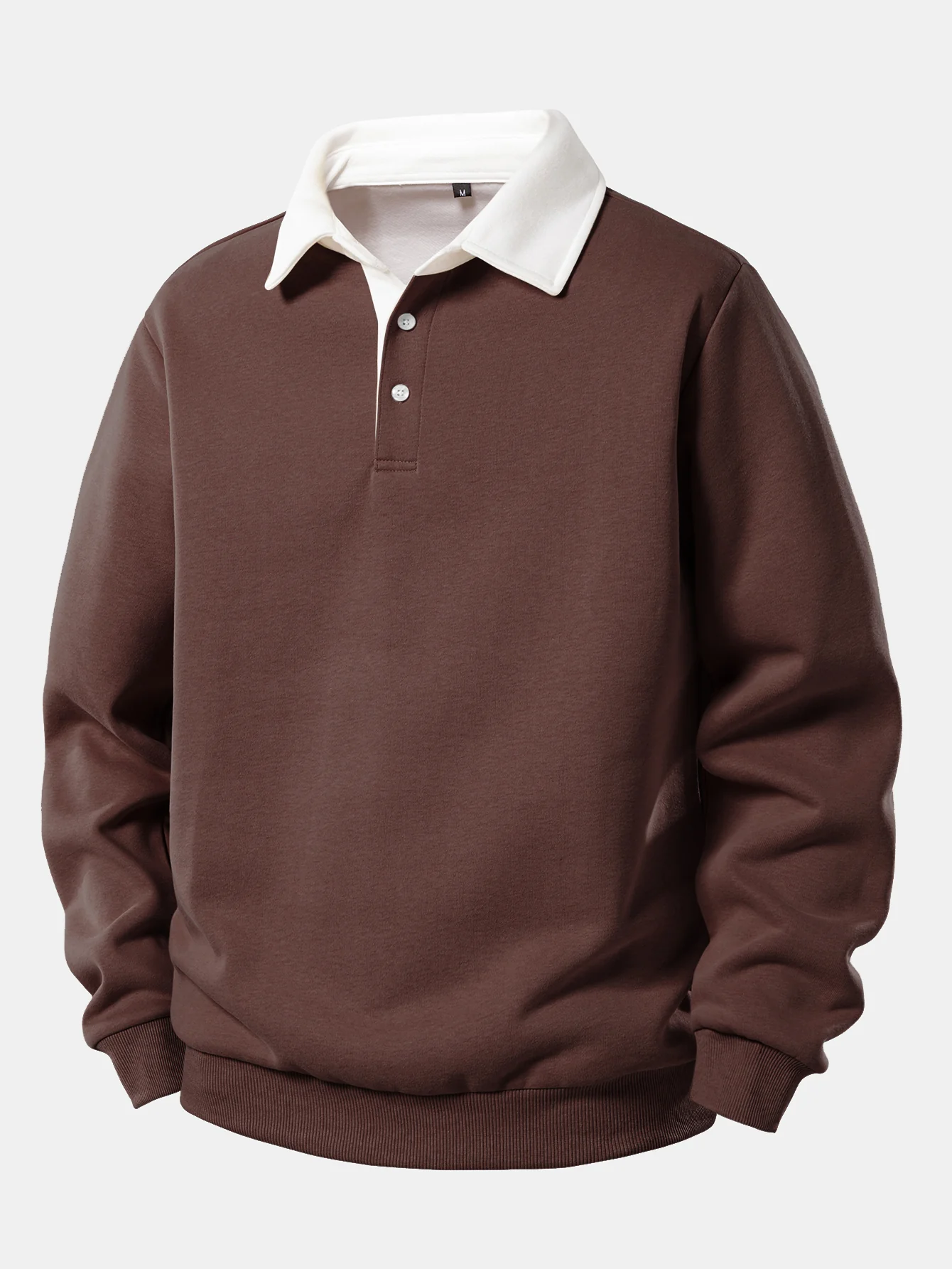 Sweatshirt mit kontrastierendem Poloshirts-Kragen - Image 7