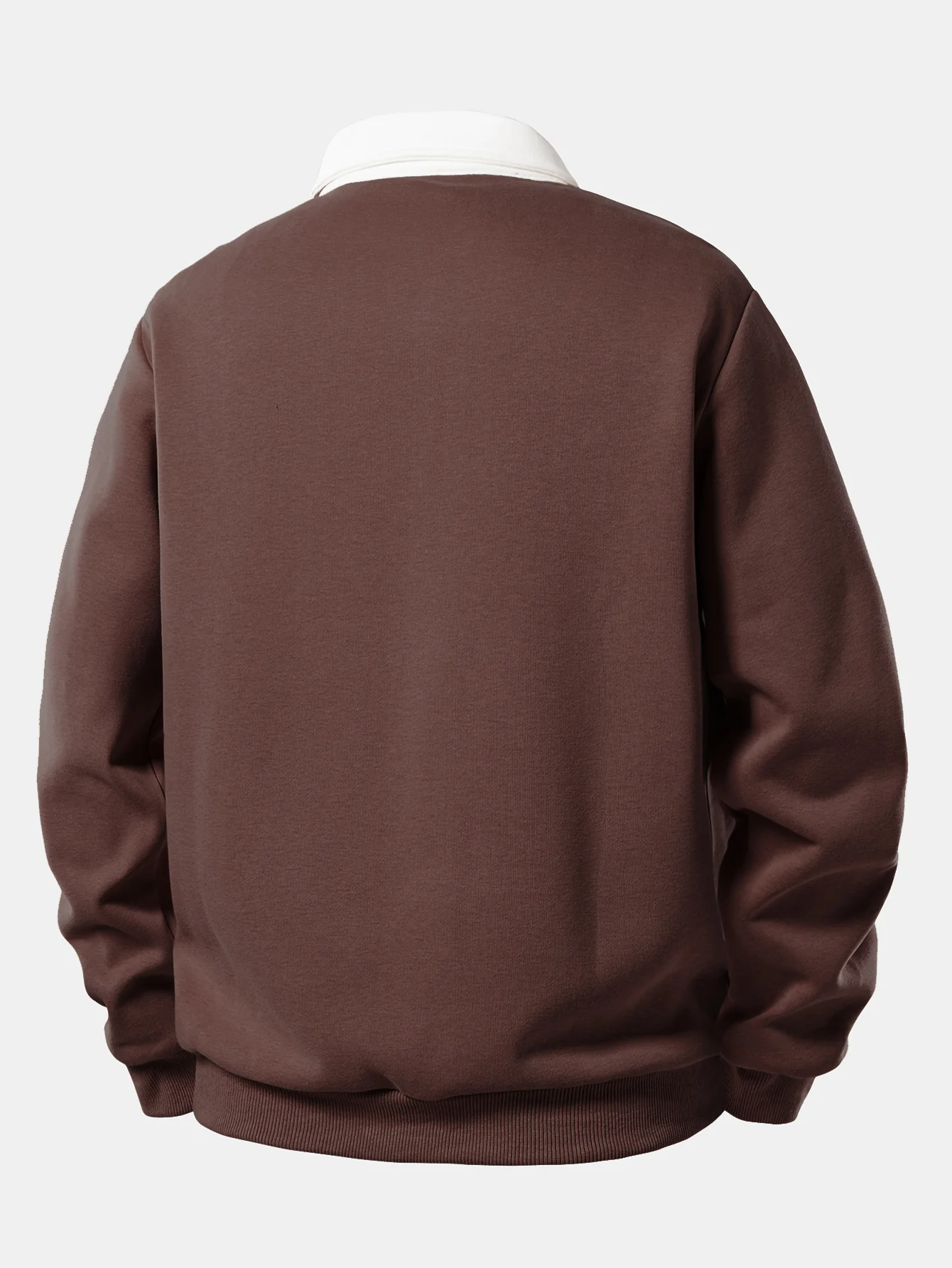 Sweatshirt mit kontrastierendem Poloshirts-Kragen - Image 8