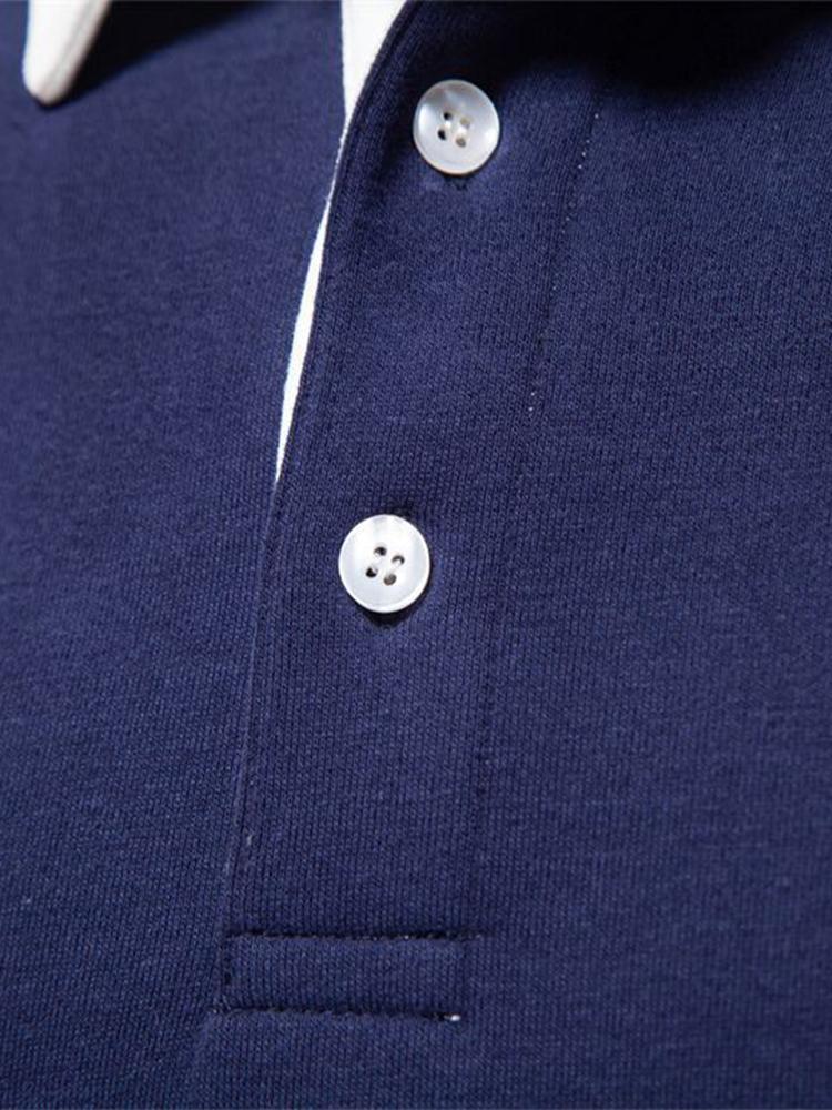 Kontrast-Polo-Kragen-Sweatshirt - Image 11