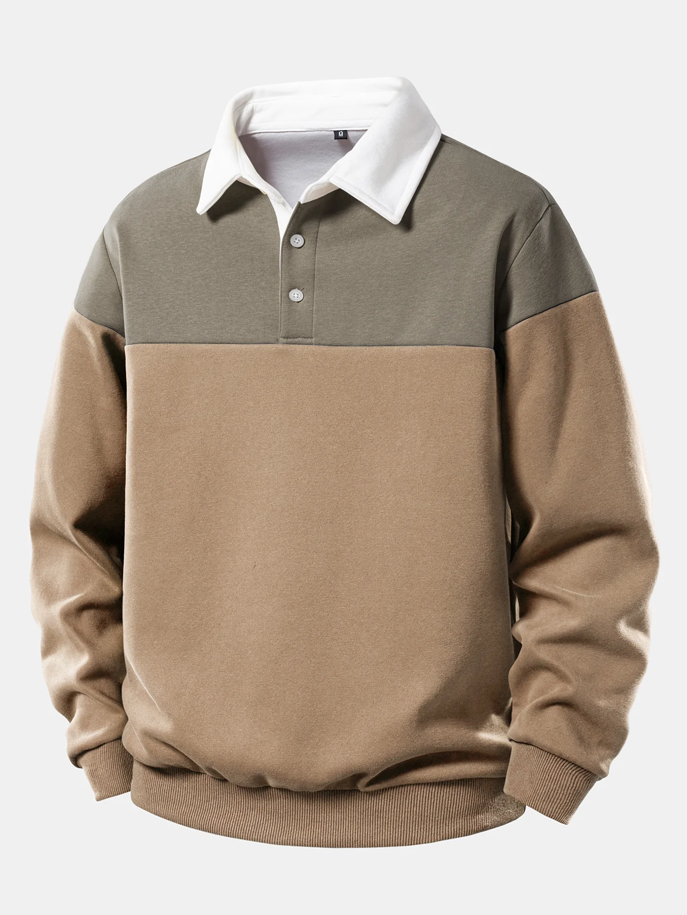 Sweatshirt mit kontrastierendem Poloshirts-Kragen - Image 11