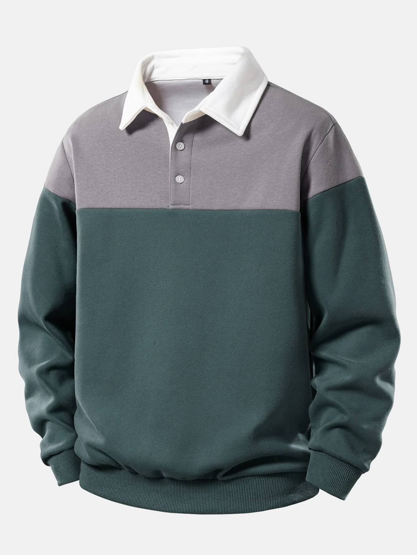 Sweatshirt mit kontrastierendem Poloshirts-Kragen - Image 13