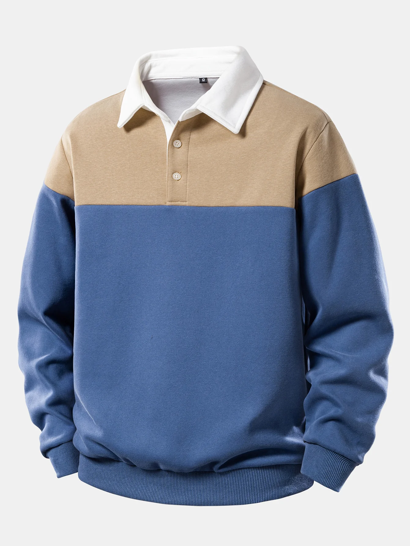 Sweatshirt mit kontrastierendem Poloshirts-Kragen - Image 3