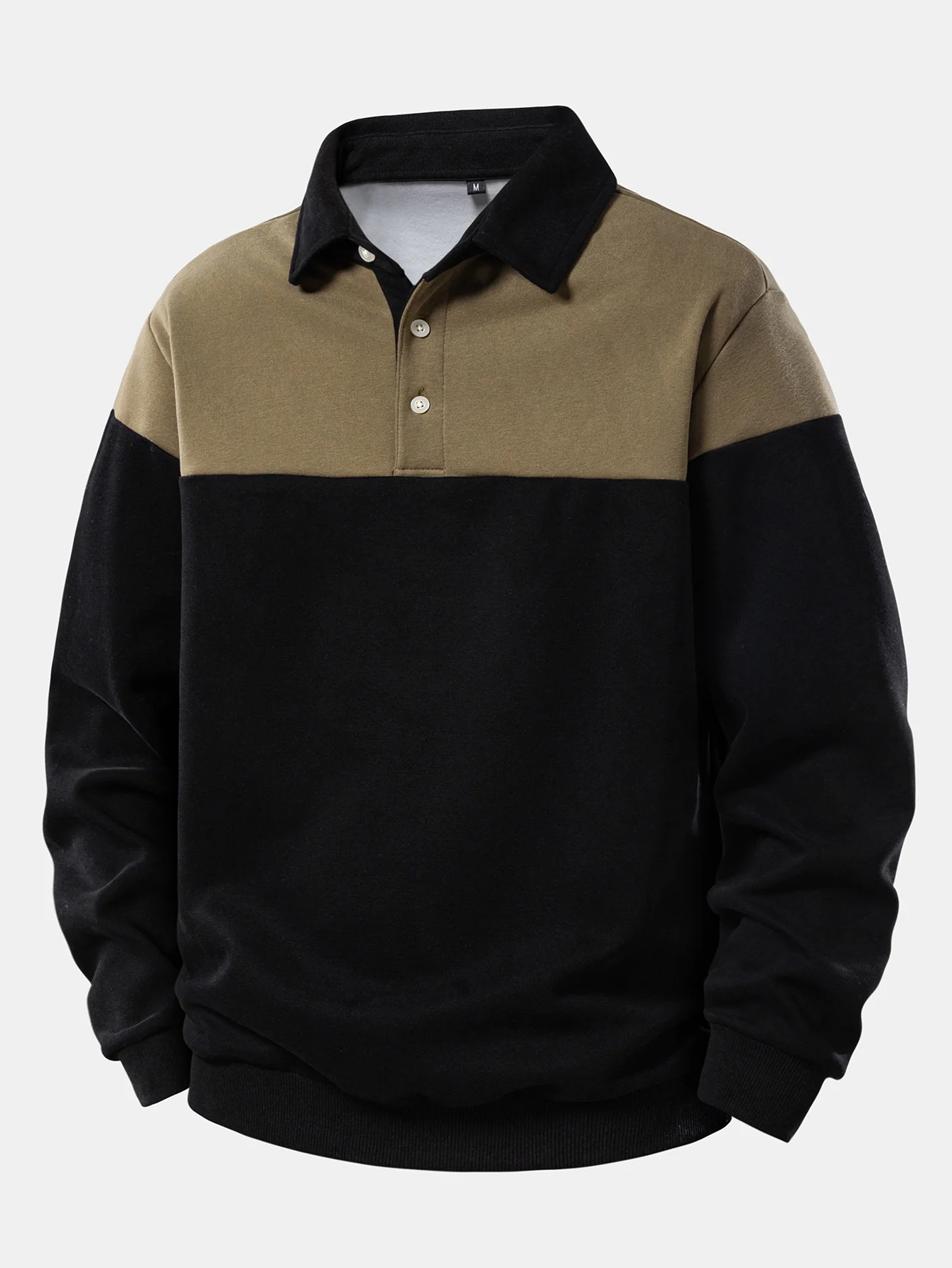 Sweatshirt mit kontrastierendem Poloshirts-Kragen - Image 5