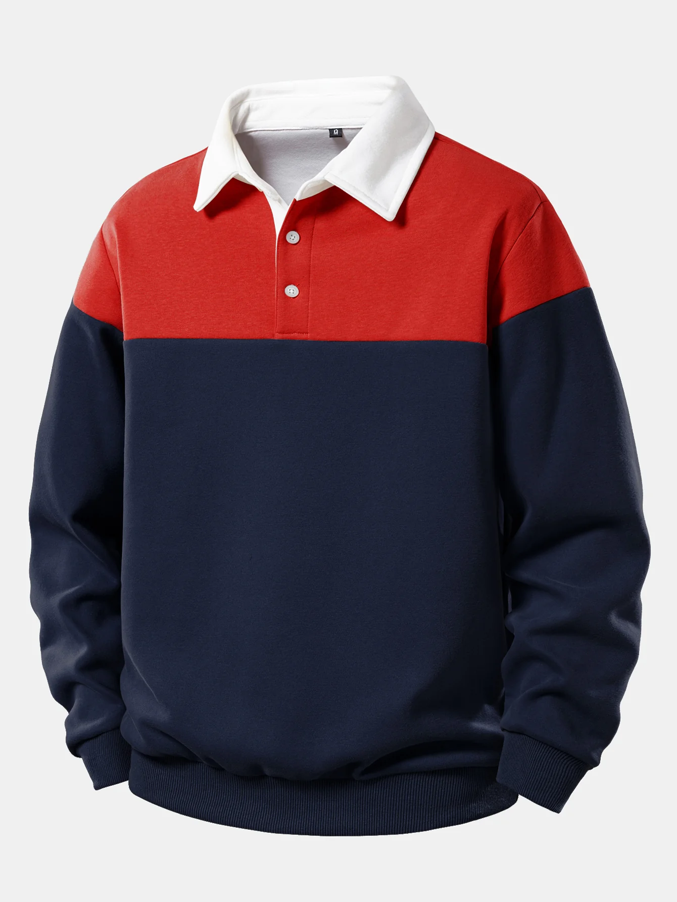 Sweatshirt mit kontrastierendem Poloshirts-Kragen - Image 7
