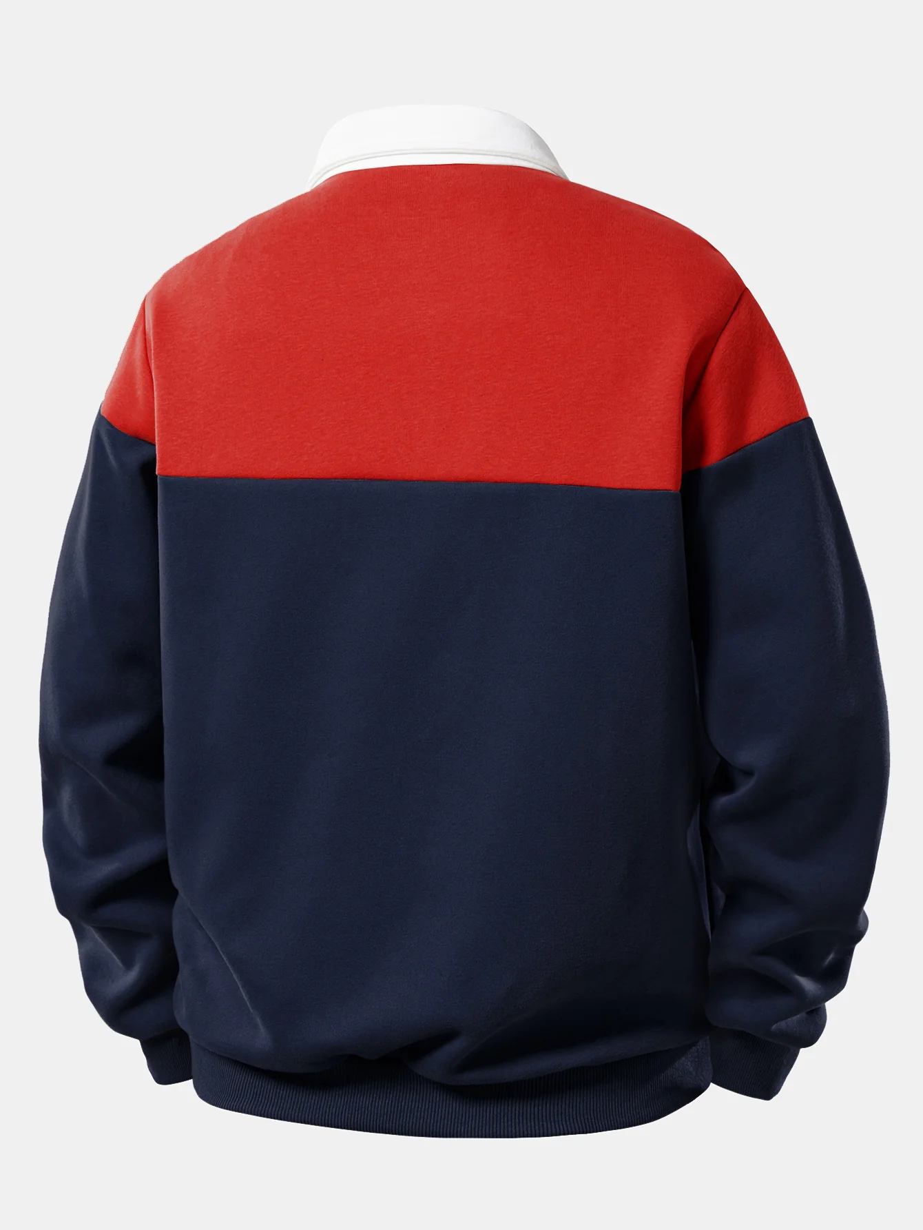 Sweatshirt mit kontrastierendem Poloshirts-Kragen - Image 8