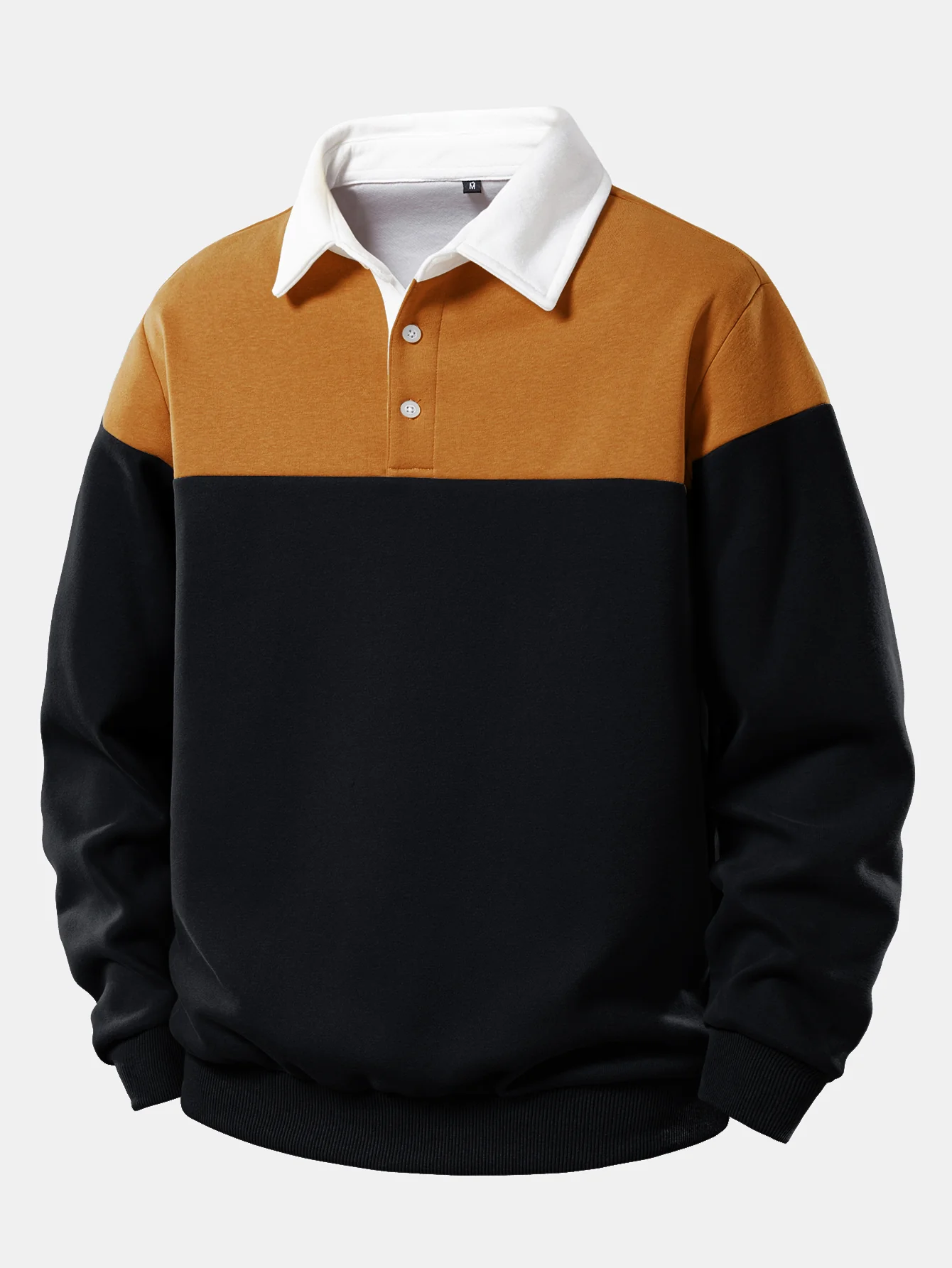 Sweatshirt mit kontrastierendem Poloshirts-Kragen - Image 9